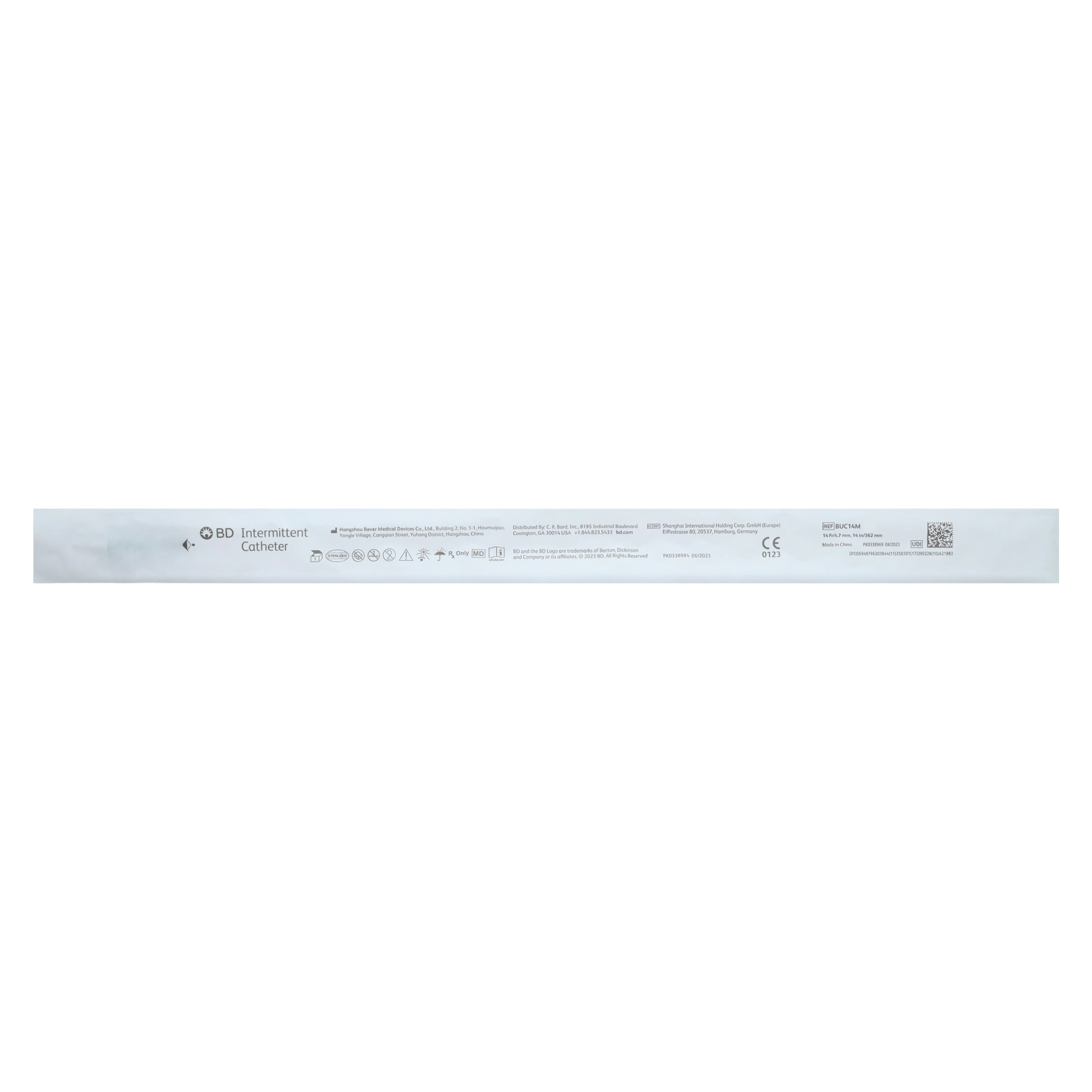 Intermittent Catheter, Straight Tip, Uncoated, 14 Fr thumbnail 3