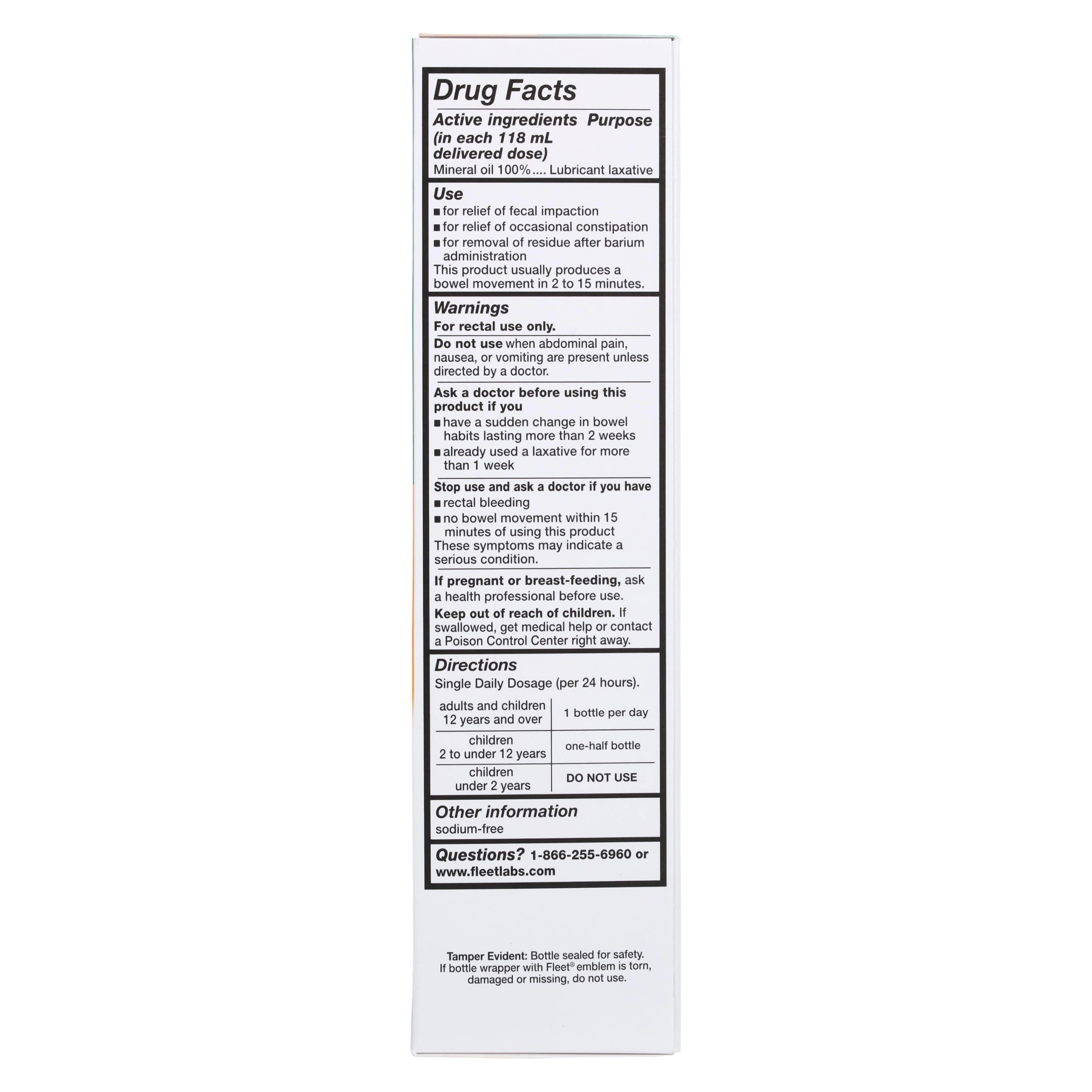 Fleet Mineral Oil Enema, Pre-Lubricated, Comfortip®, 4.5 oz/Bottle thumbnail 4