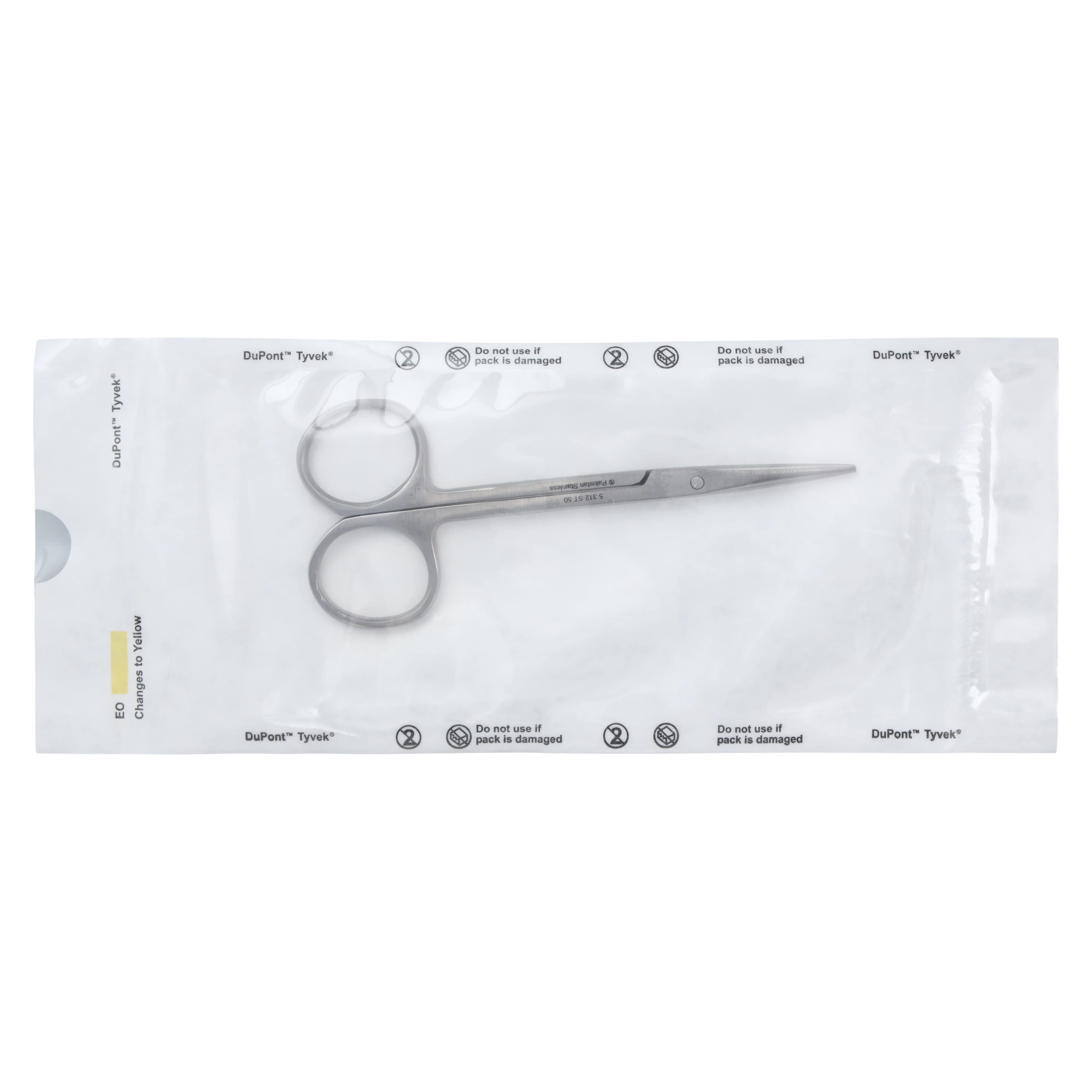 Miltex Strabismus Scissors, Straight, 4-1/2", Sterile, Disposable, 50/Box, 5-312-ST-50 - Strabismus Scissors Straight - Image 1