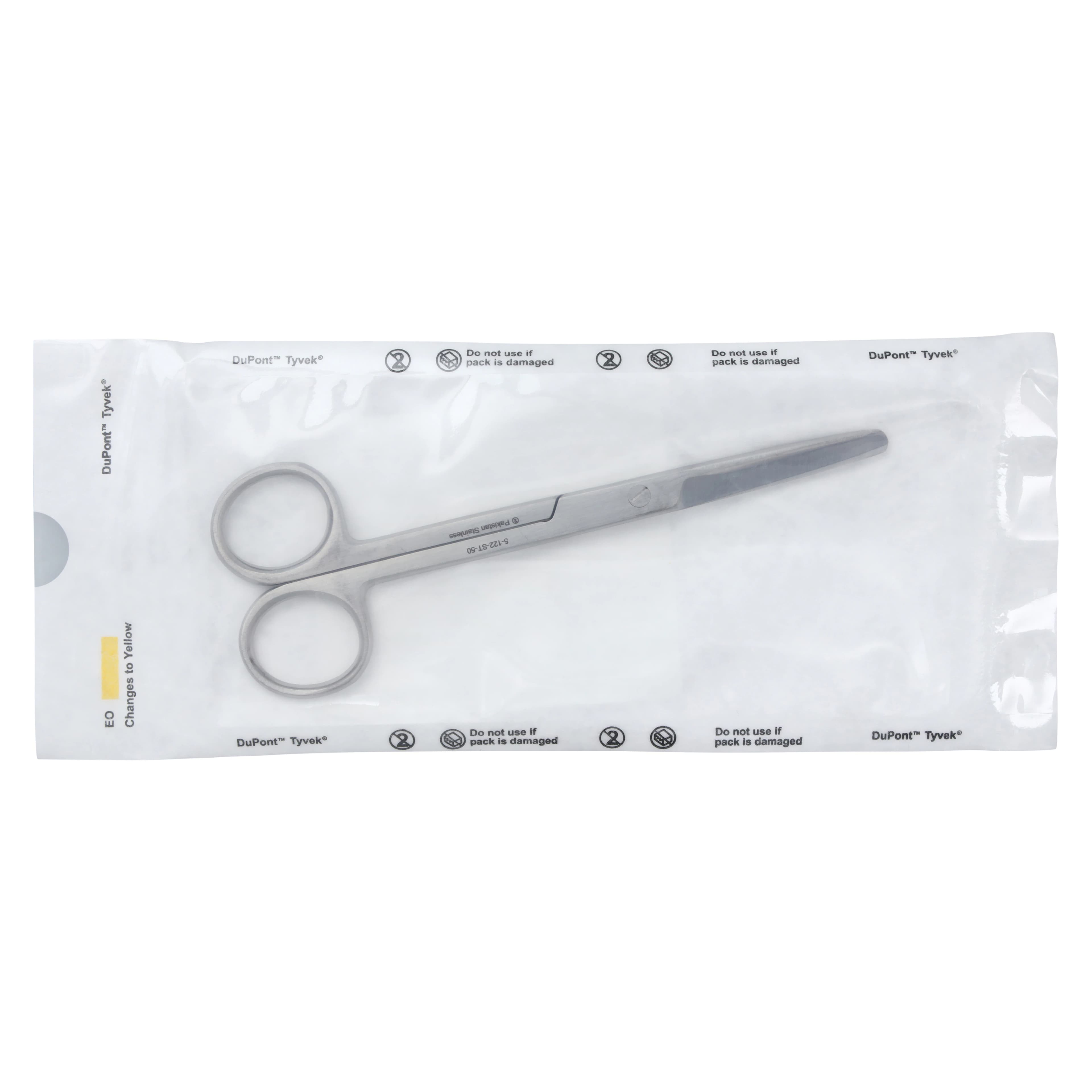 Miltex Mayo Scissors, Straight, 5-1/2", Stainless Steel, Sterile, Disposable, 50/Box - Mayo Scissors Straight - Image 1
