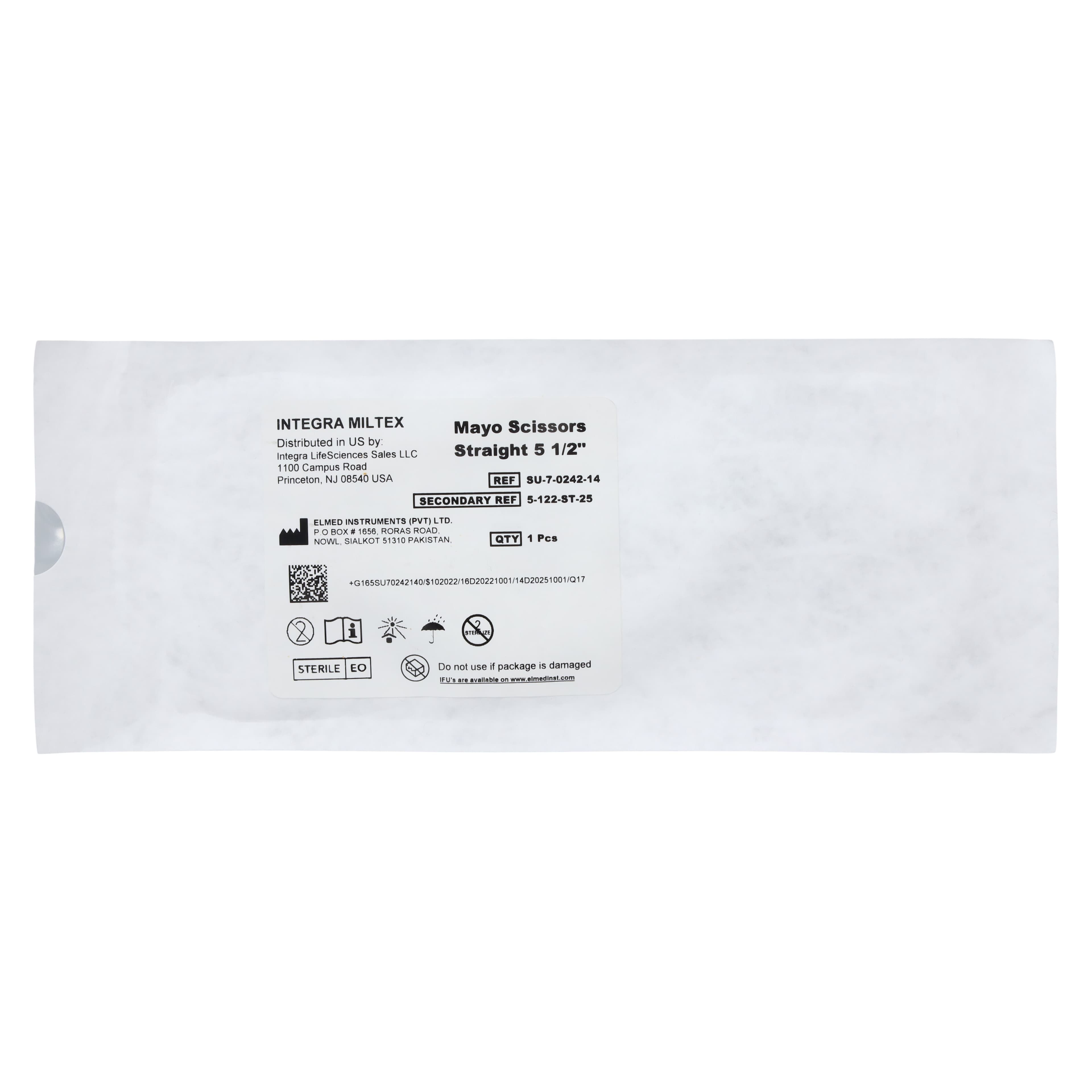 Miltex Mayo Scissors, Straight, 5-1/2", Stainless Steel, Sterile, Disposable, 25/Box thumbnail 2