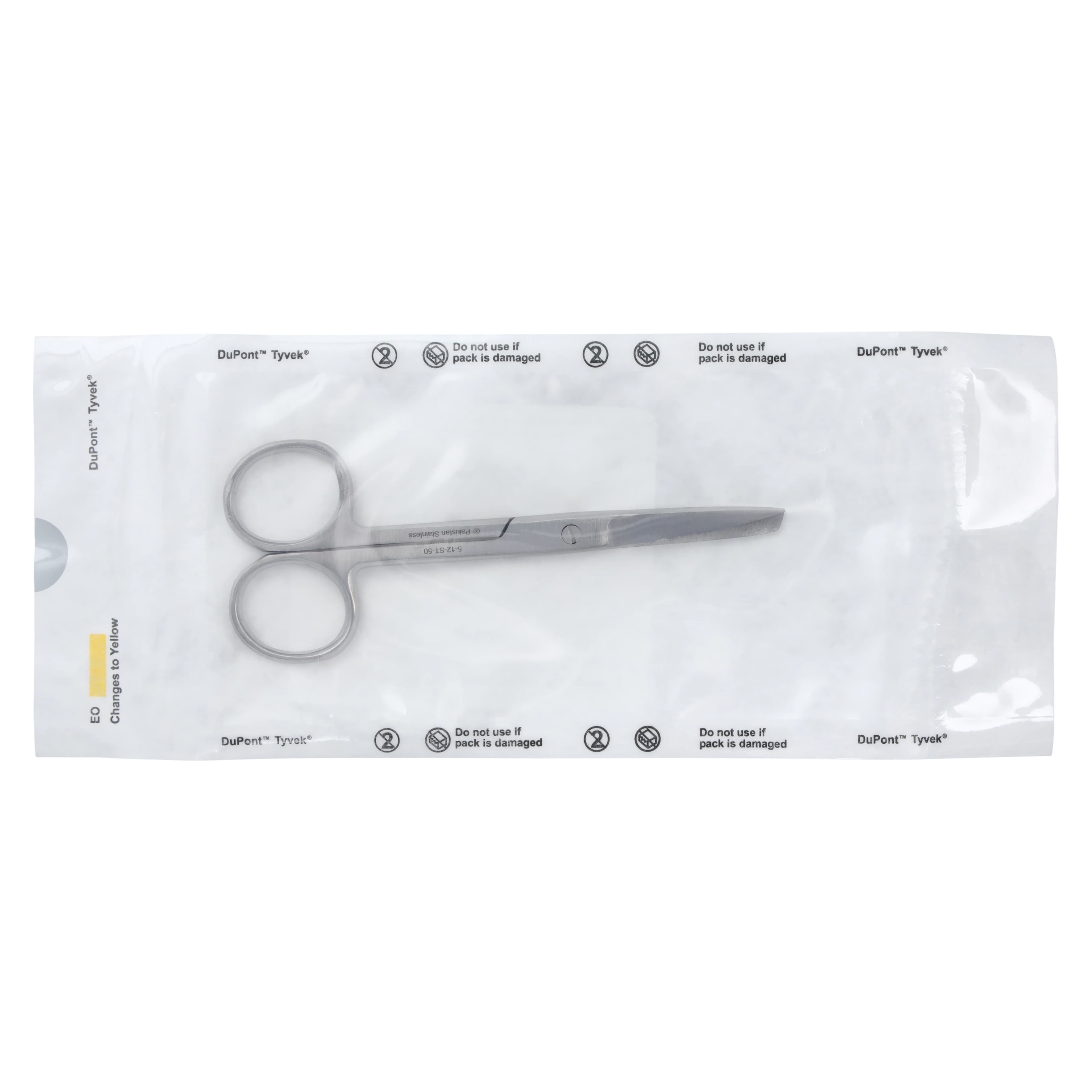 Miltex Operating Scissors, Straight 4-1/2", Sharp/Blunt, Stainless Steel, Sterile, Disposable, 50/Box, 5-12-ST-50 - Operating Scissors Sharp/Blunt - Image 1