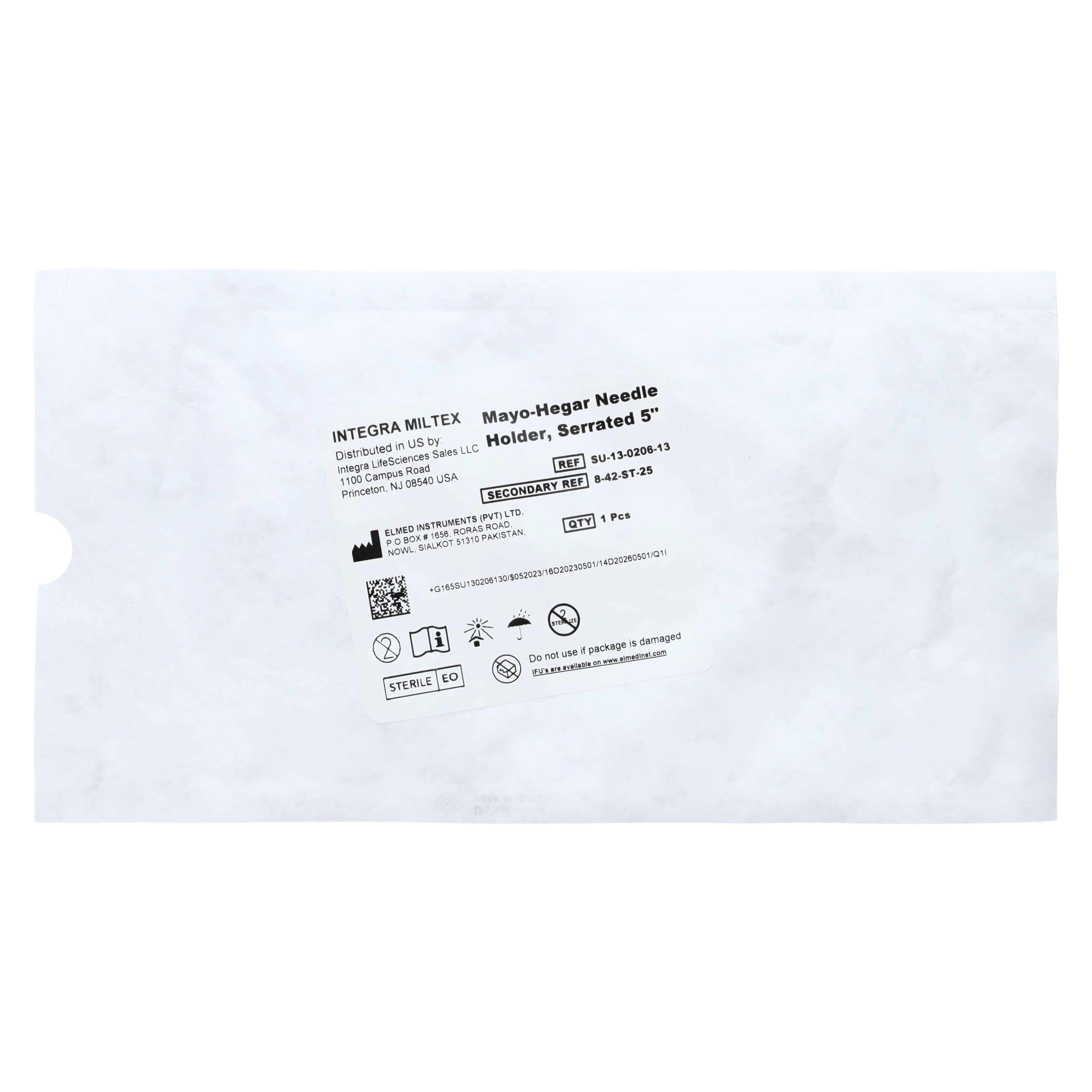 Miltex Mayo-Hegar Needle Holder, 5" Serrated Stainless Steel, 25/Box (8-42-ST-25) thumbnail 2