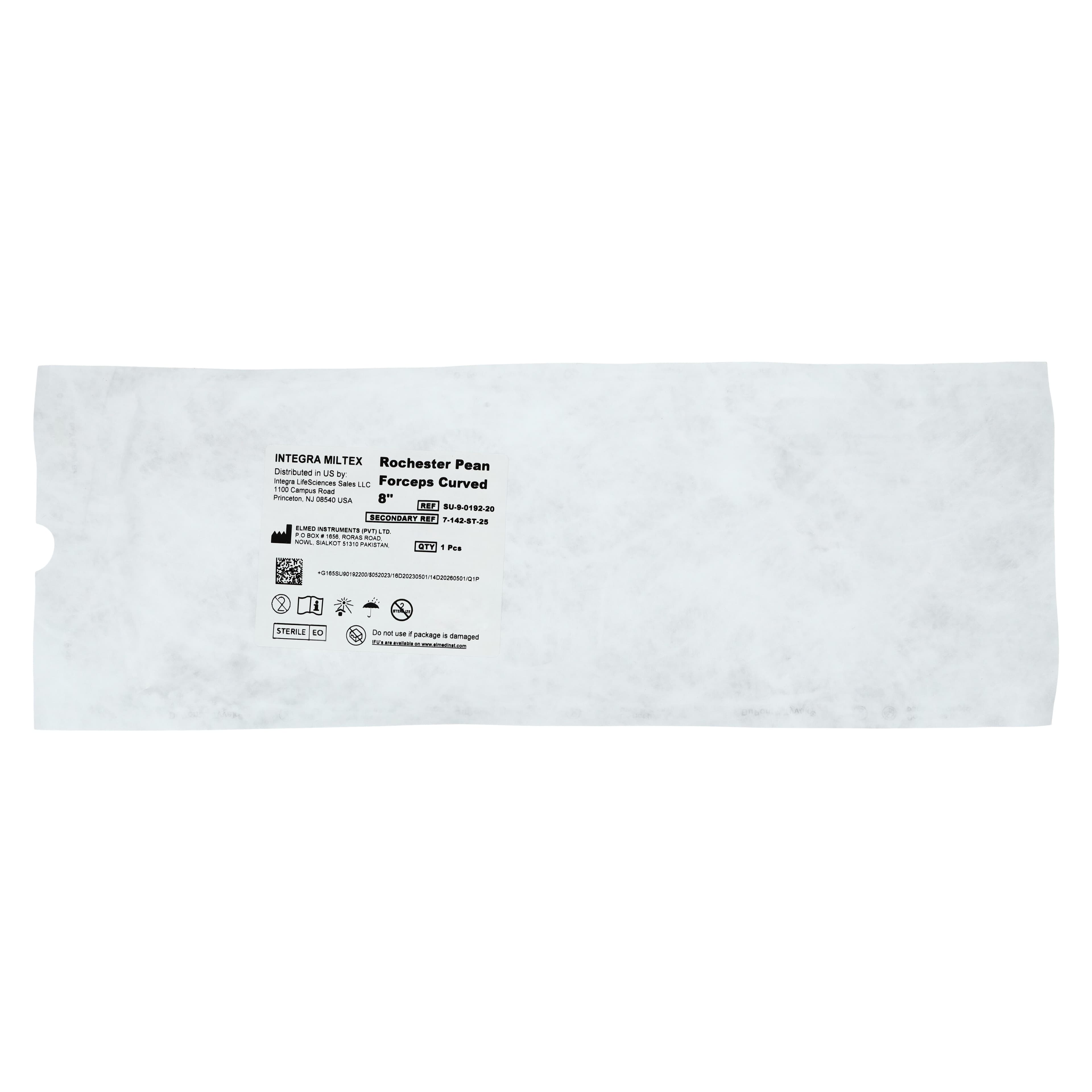 Miltex Rochester Pean Forceps, Curved, 8", Stainless Steel, Sterile, 25/Box, 7-142-ST-25 thumbnail 2
