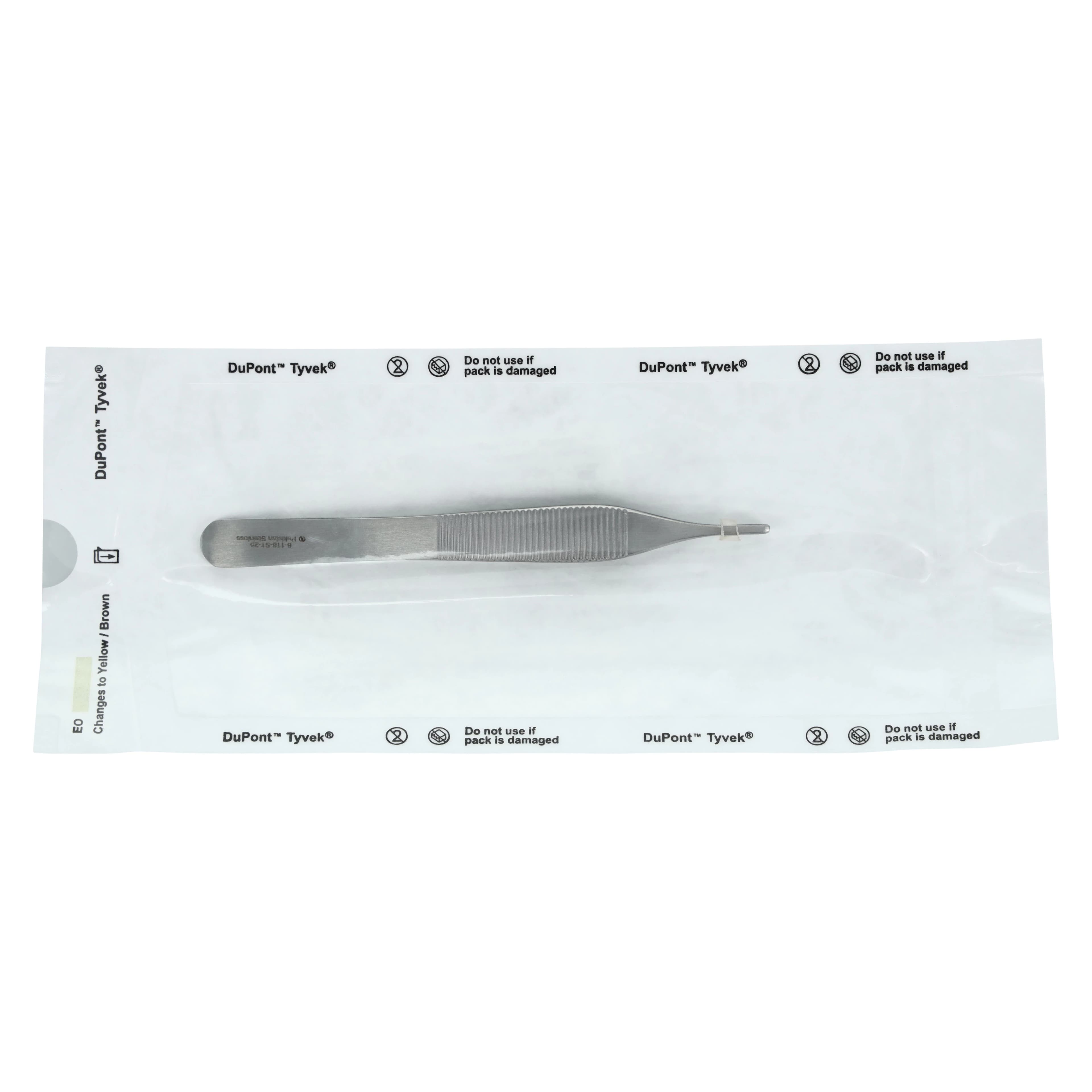 Miltex Adson Forceps, Serrated, 4-3/4", Stainless Steel, Sterile, 25/Box - Adson Forceps Serrated - Image 1