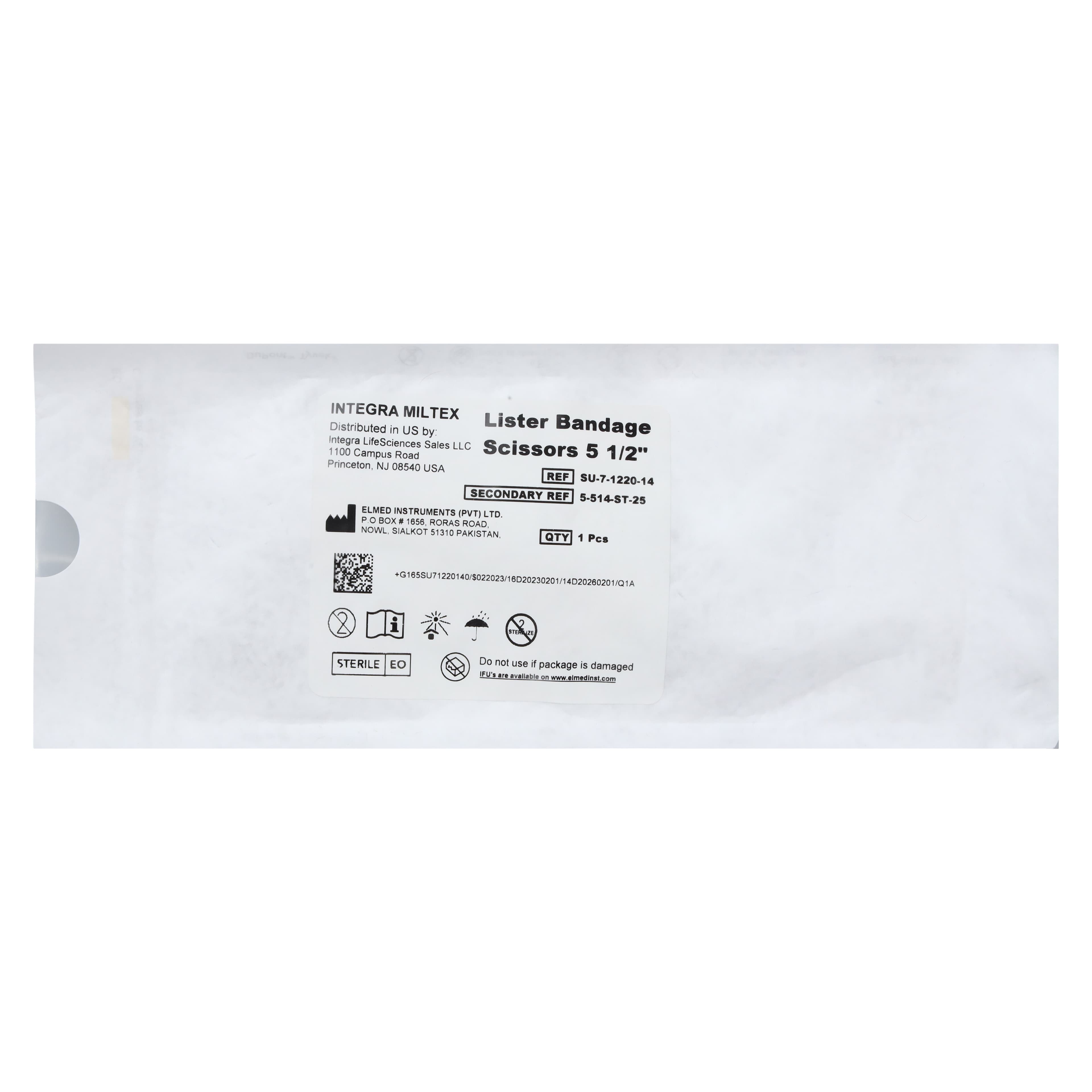 Miltex Lister Bandage Scissors, 5-1/2", Stainless Steel, Sterile, Disposable, 25/Box, 5-514-ST-25 thumbnail 2