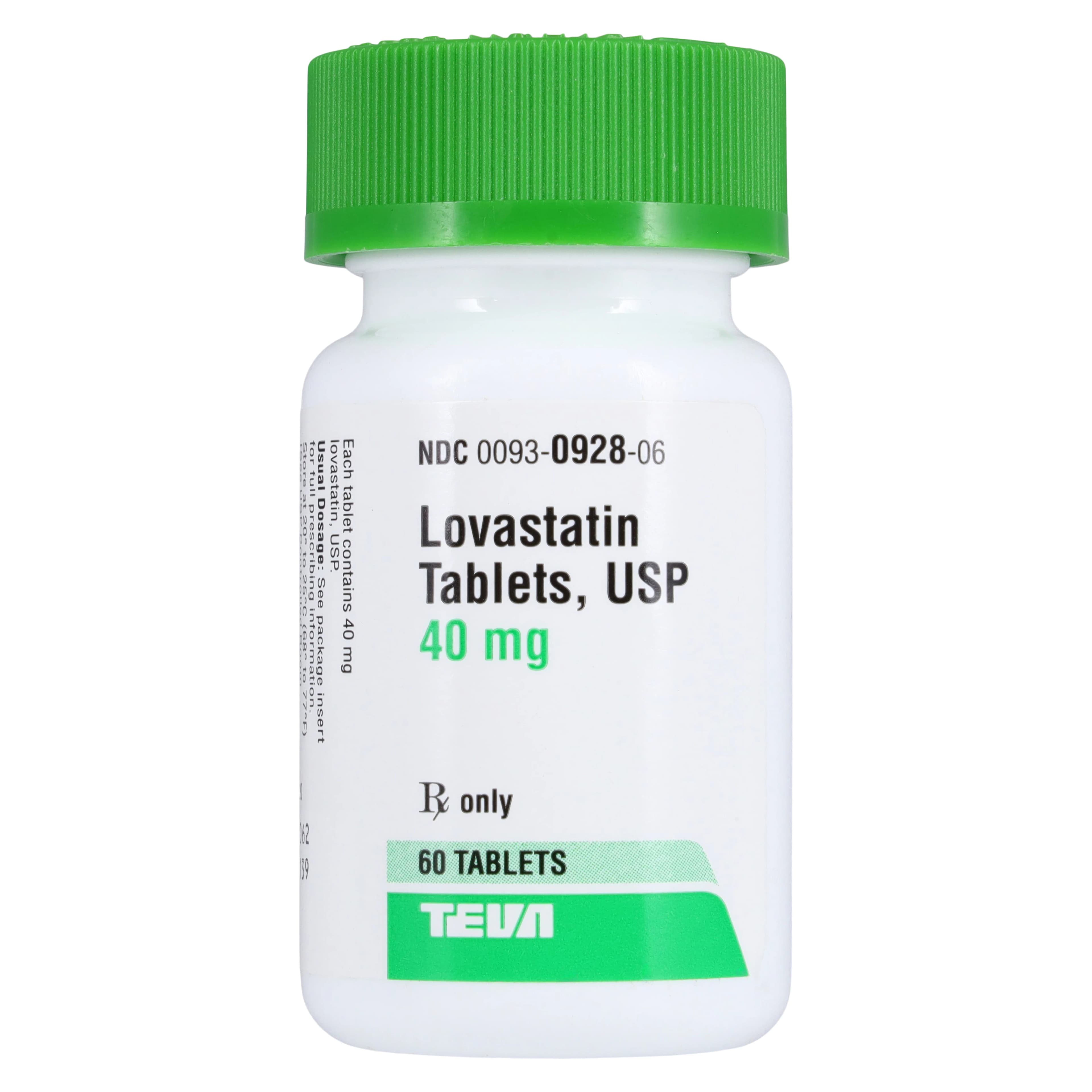 Lovastatin Tablets, 40mg, 60/Bottle, Teva Pharmaceuticals - Lovastatin Tablets - Image 1