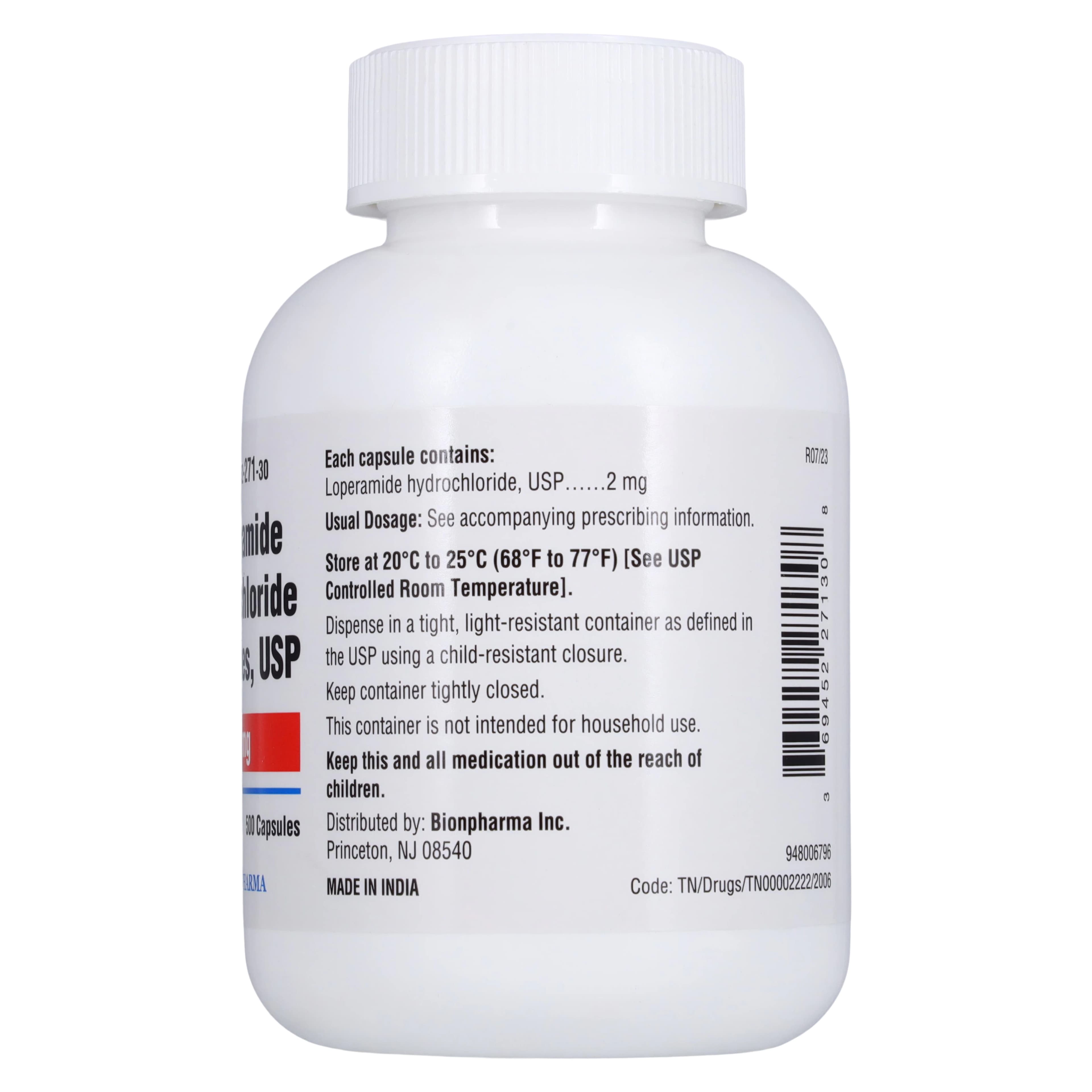 Loperamide HCl Capsules 2mg, 500/Bottle, Bionpharma Inc. thumbnail 2