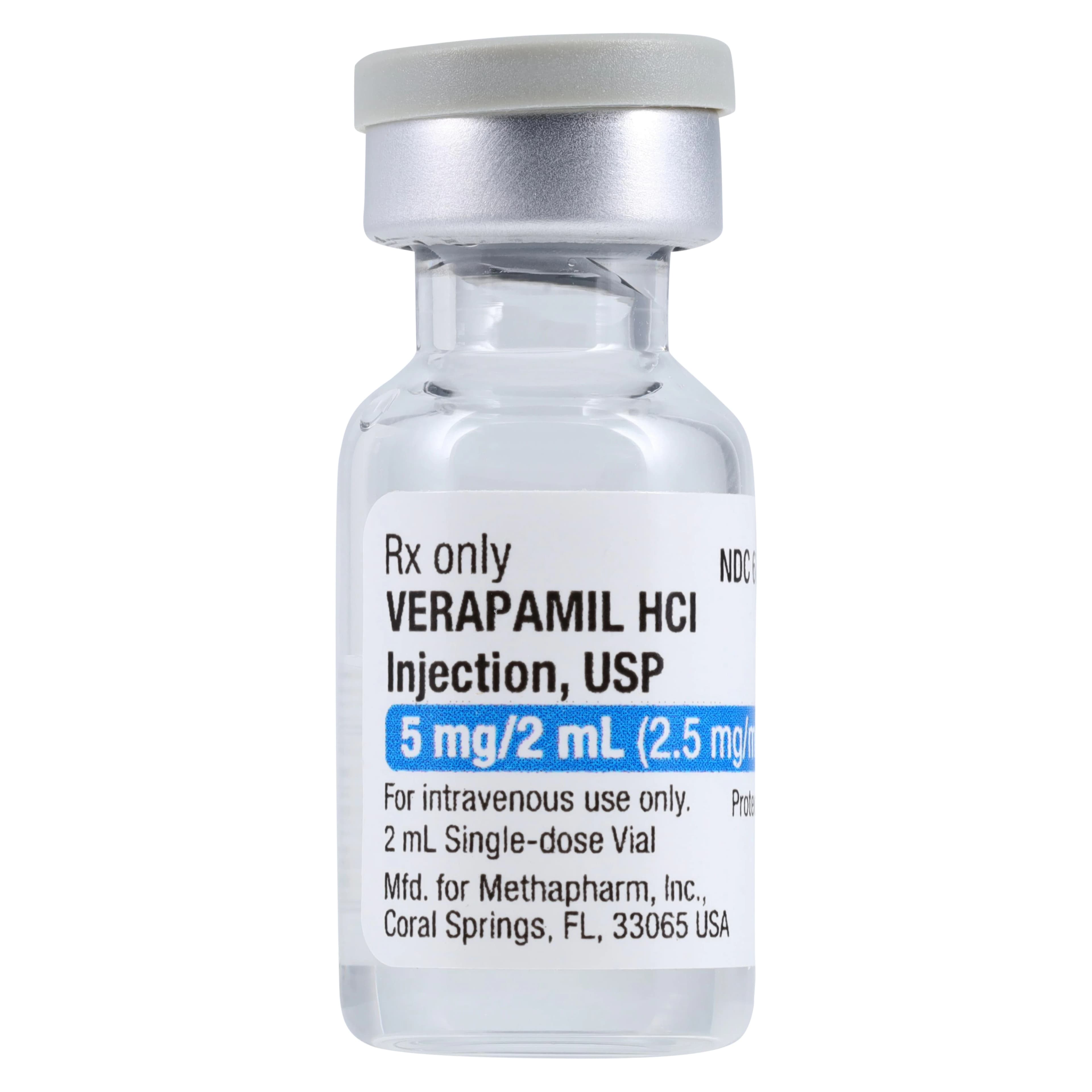 Verapamil HCl Injection SDV 2.5mg/mL, 2mL Single Dose Vial, 25/Package thumbnail 2
