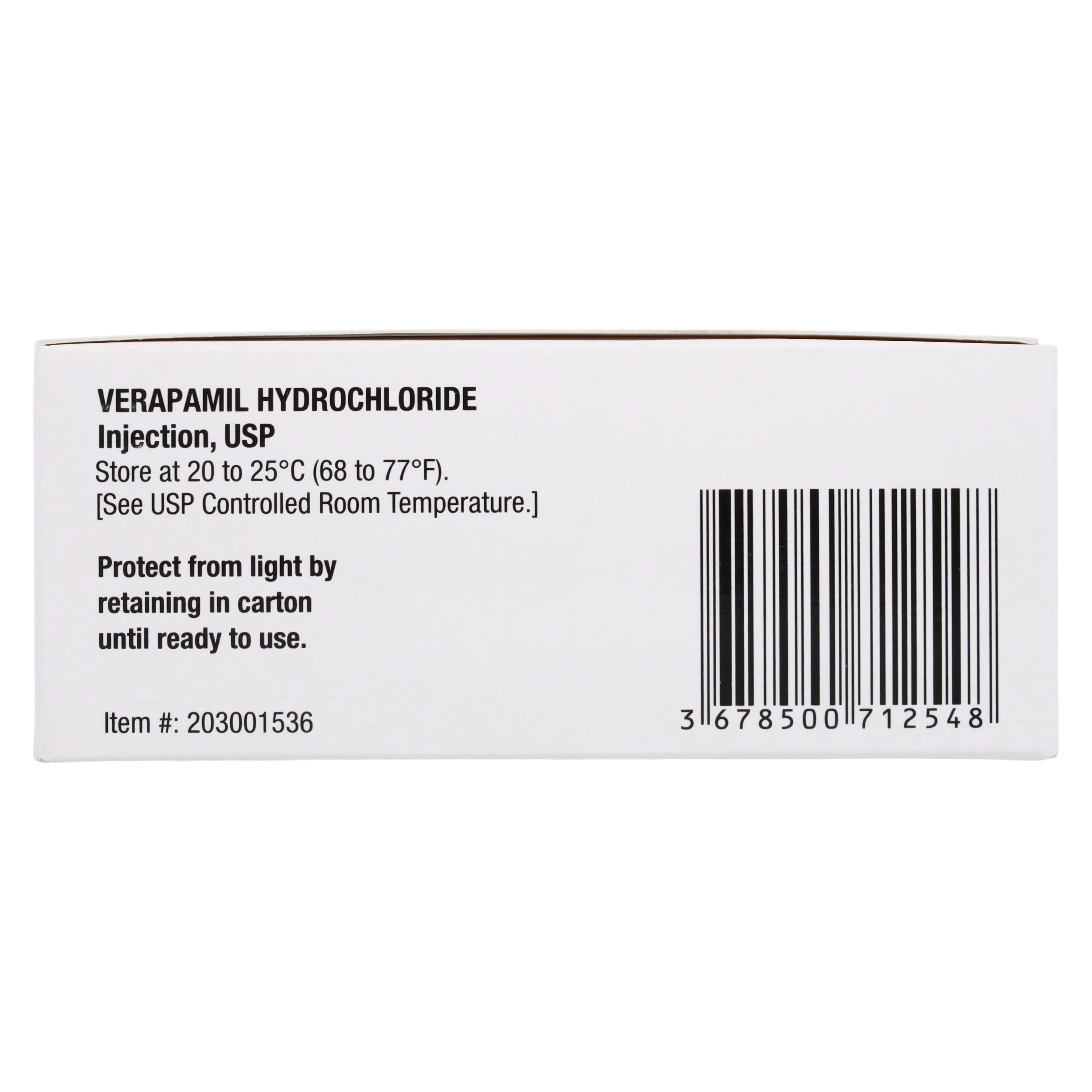 Verapamil HCl Injection SDV 2.5mg/mL, 2mL Single Dose Vial, 25/Package thumbnail 5