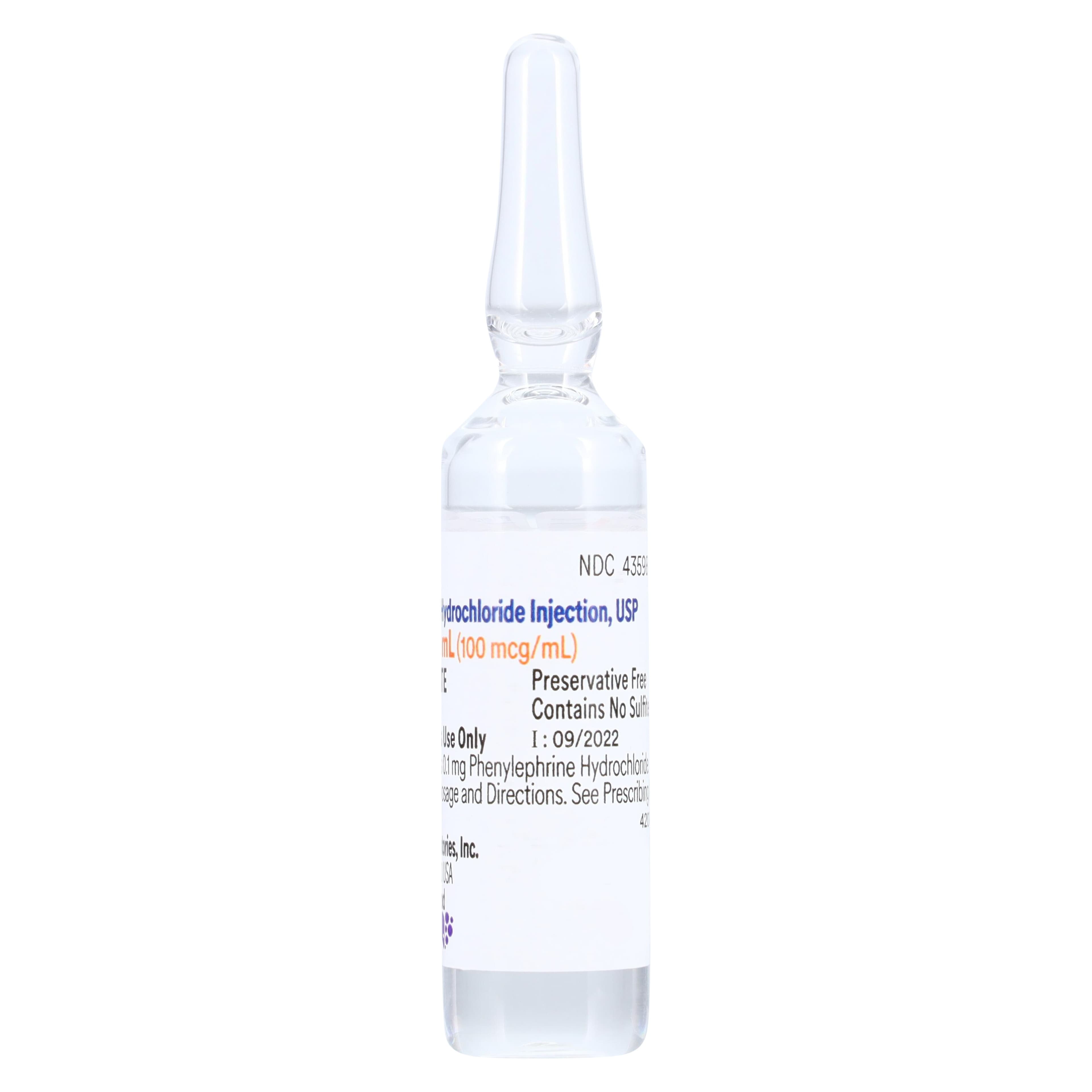 Phenylephrine HCl Injection 100mcg/mL Ampule 5mL, 10/Package, Biorphen thumbnail 3