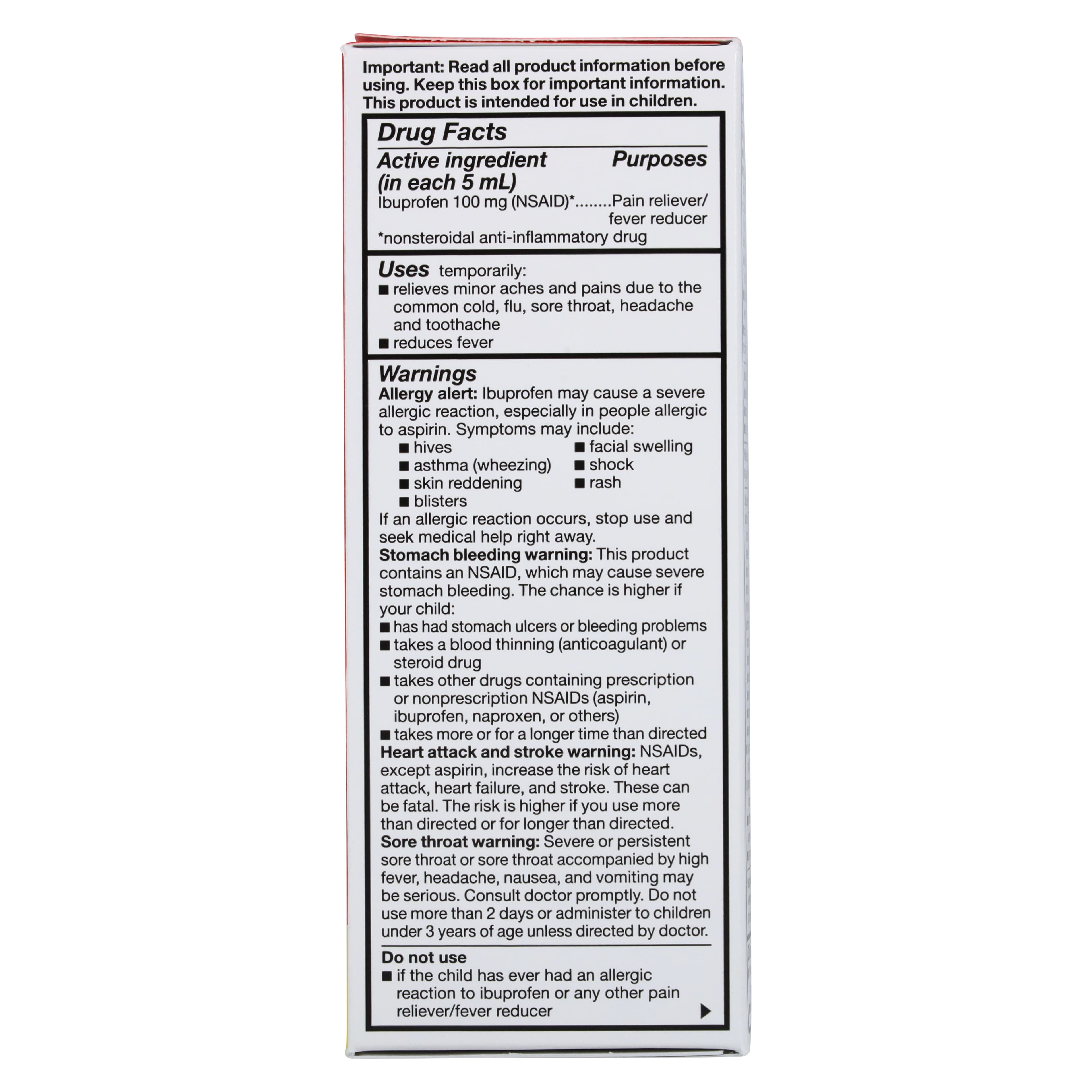 Ibuprofen Children's Oral Suspension, 100mg/5mL, Grape Flavor, 4 oz Bottle thumbnail 2