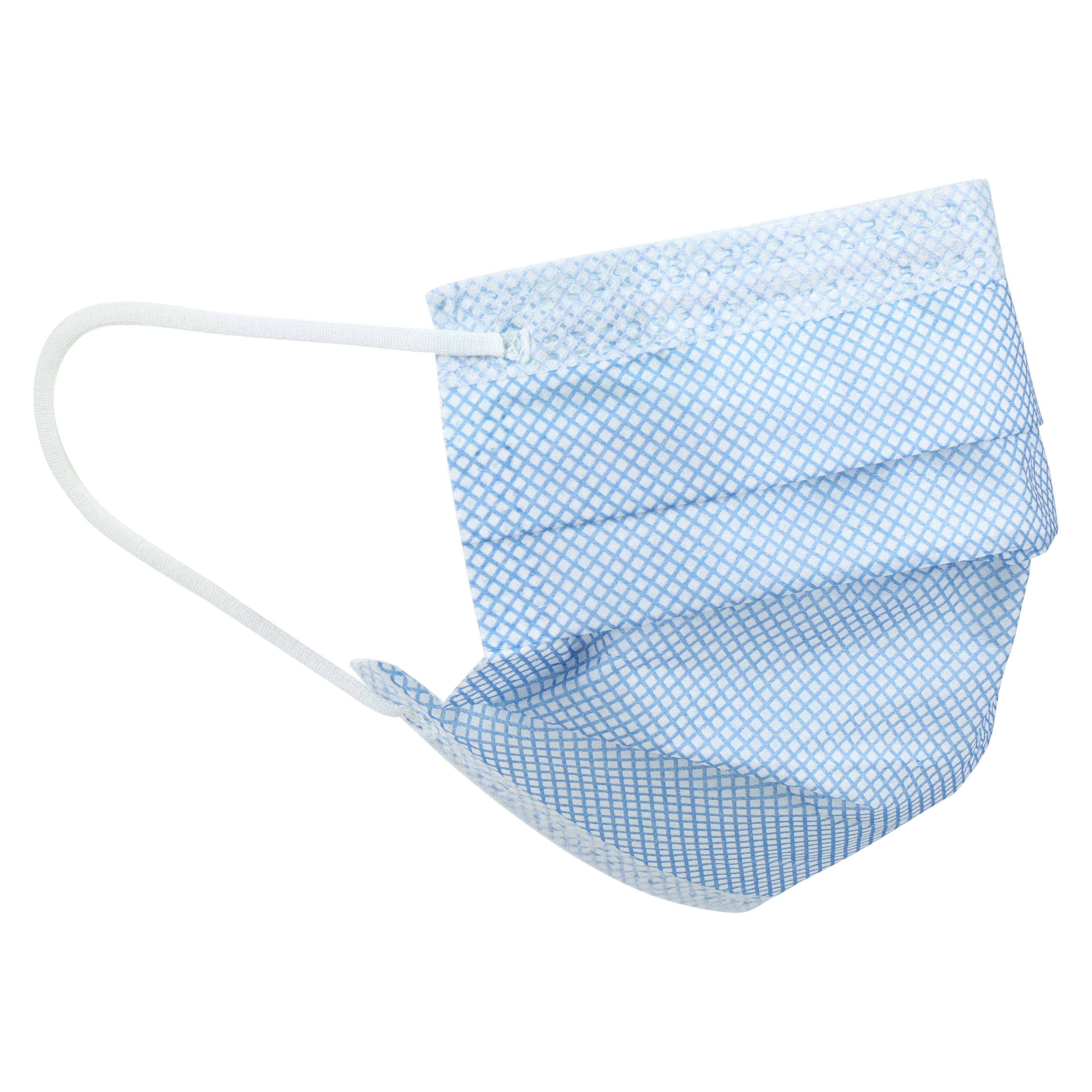 Aspen Surgical FluidGard Procedure Earloops Mask, Anti-Fog, ASTM Level 3, Blue Diamond, Single Use, 500/Case thumbnail 2