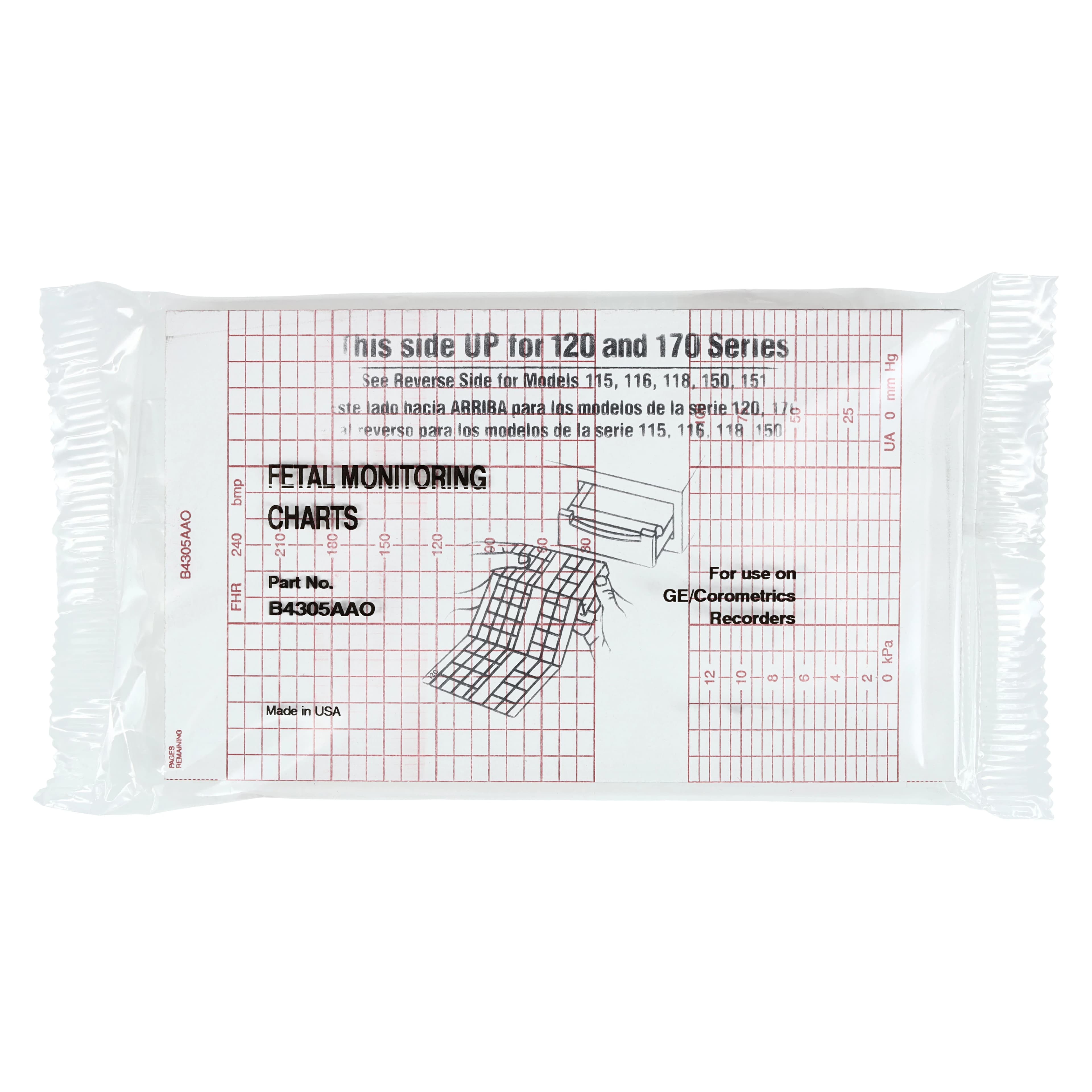 Precision Charts Inc. Paper Chart Z-Fold, 152mm x 47ft, Red Grid, Each - Paper Chart Z-Fold 152mm - Image 1