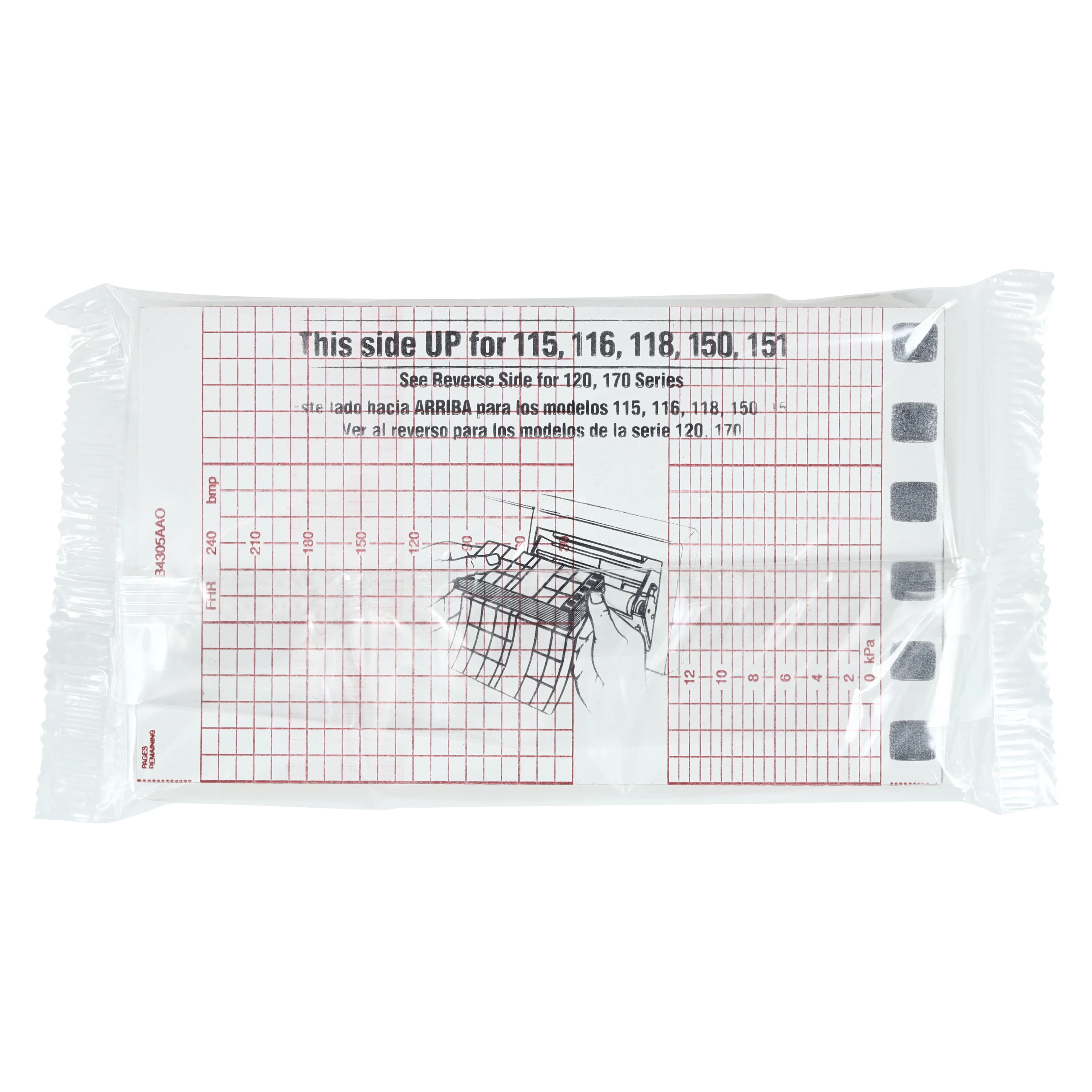 Precision Charts Inc. Paper Chart Z-Fold, 152mm x 47ft, Red Grid, Each thumbnail 2