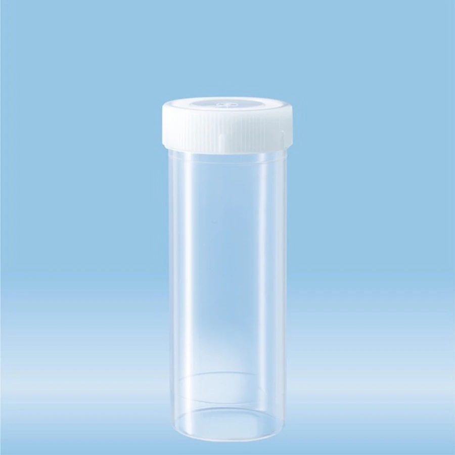 Sarstedt Tube Screw Cap, Polypropylene, 120mL, 114x44mm, Sterile, Transparent, 100/Case - Tube Screw Cap 114x44mm PP - Image 1