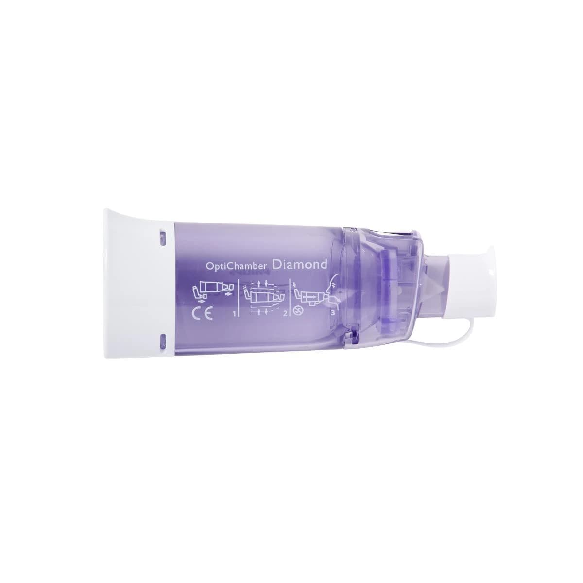 Spacer MDI OptiChamber Diamond Antistatic Valved Holding Chamber, Adult, Single Use, With Mouthpiece, 10/Case - Spacer MDI OptiChamber Diamond - Image 1