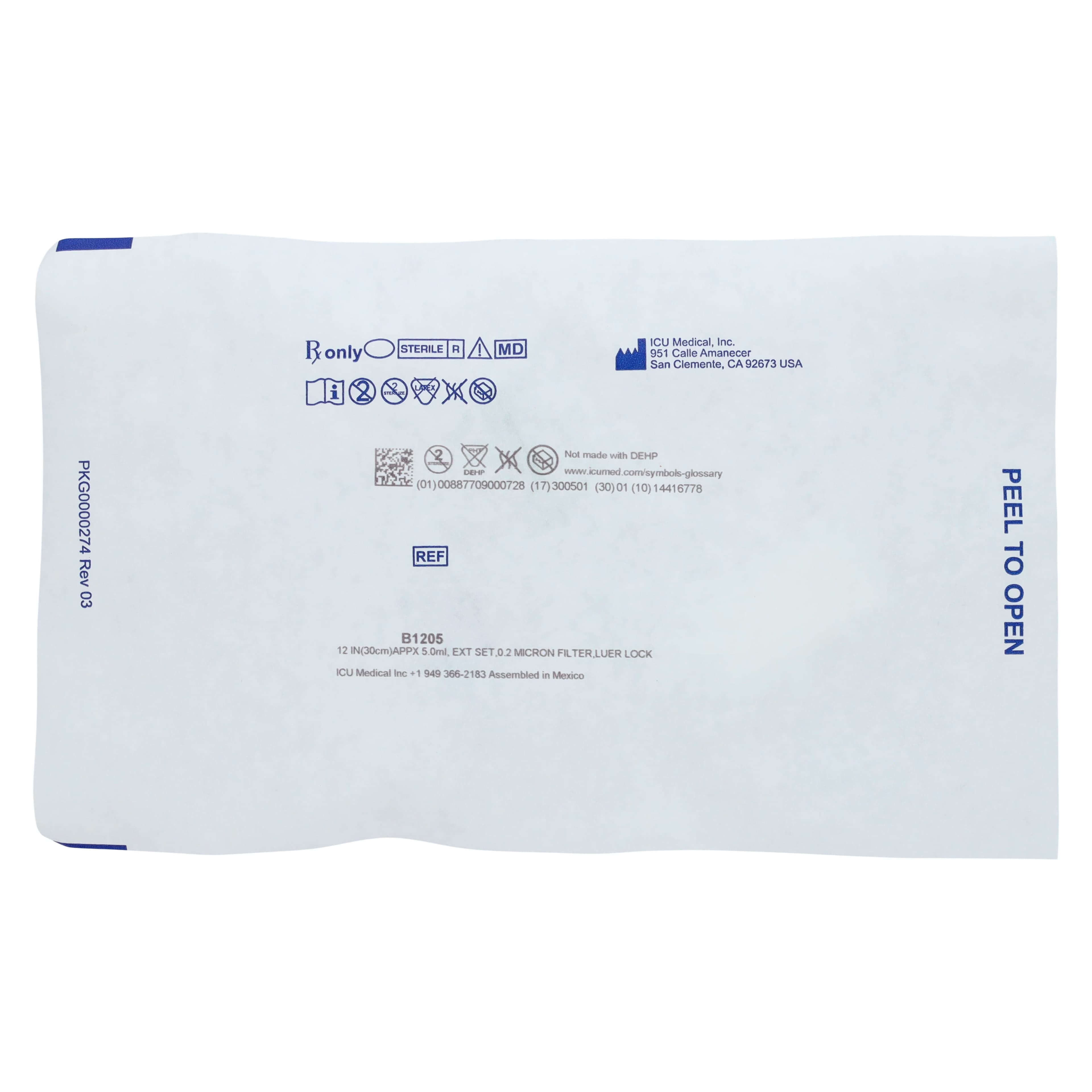 ICU Medical Extension Set IV with 0.2 Micron Filter, 12" Luer Lock, 50/Case thumbnail 2