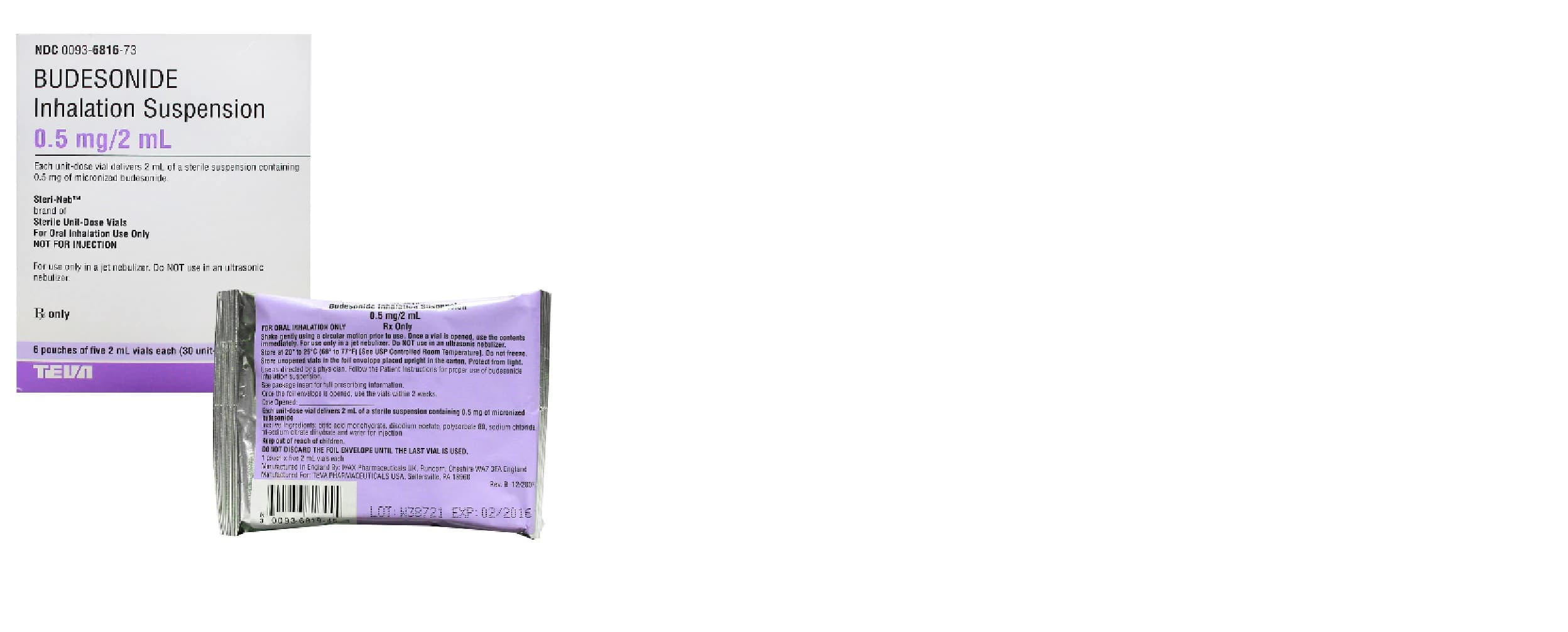 Budesonide Inhalation Suspension 0.5 mg/2 mL, 30 Ampules per Box (Teva Pharmaceuticals) - Budesonide Inhalation Susp - Image 1