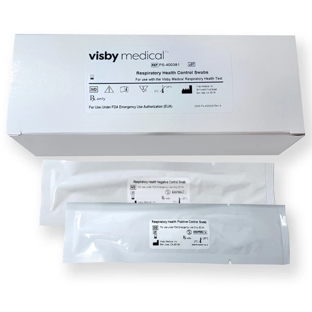 Visby Medical Respiratory Health Test Positive/Negative Control Swabs, 4/Box - VISBY RESPIRY TST CONTROL - Image 1