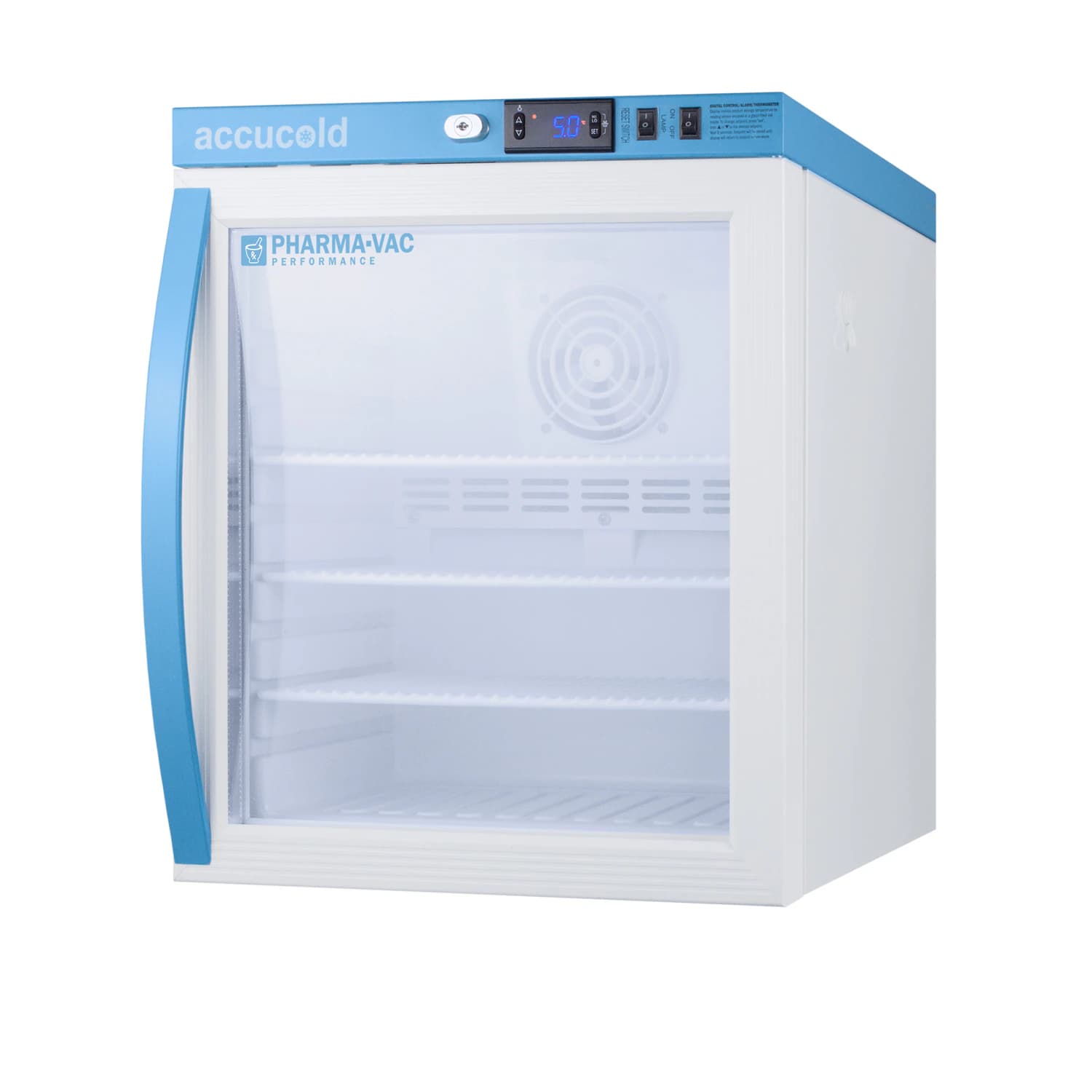 Accucold Performance Series Vaccine Refrigerator, 1.0 Cu Ft, Glass Door, 2-8°C, Compact - Fridge Vac Compact Glass - Image 1