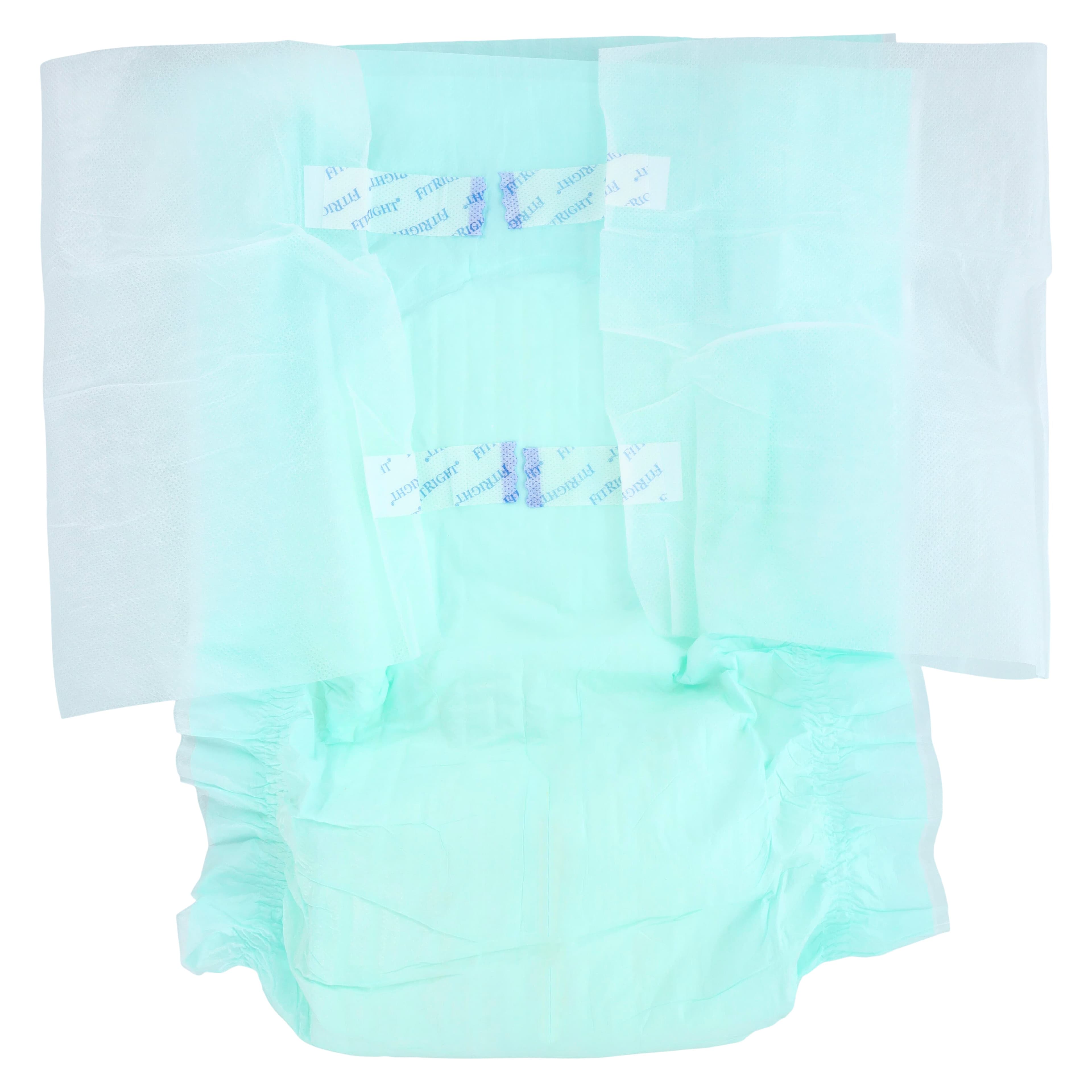 Medline FitRight Basic Incontinence Brief, Unisex, Moderate Absorbency, 60-70" Waist, Hook and Loop, 100/Case thumbnail 2