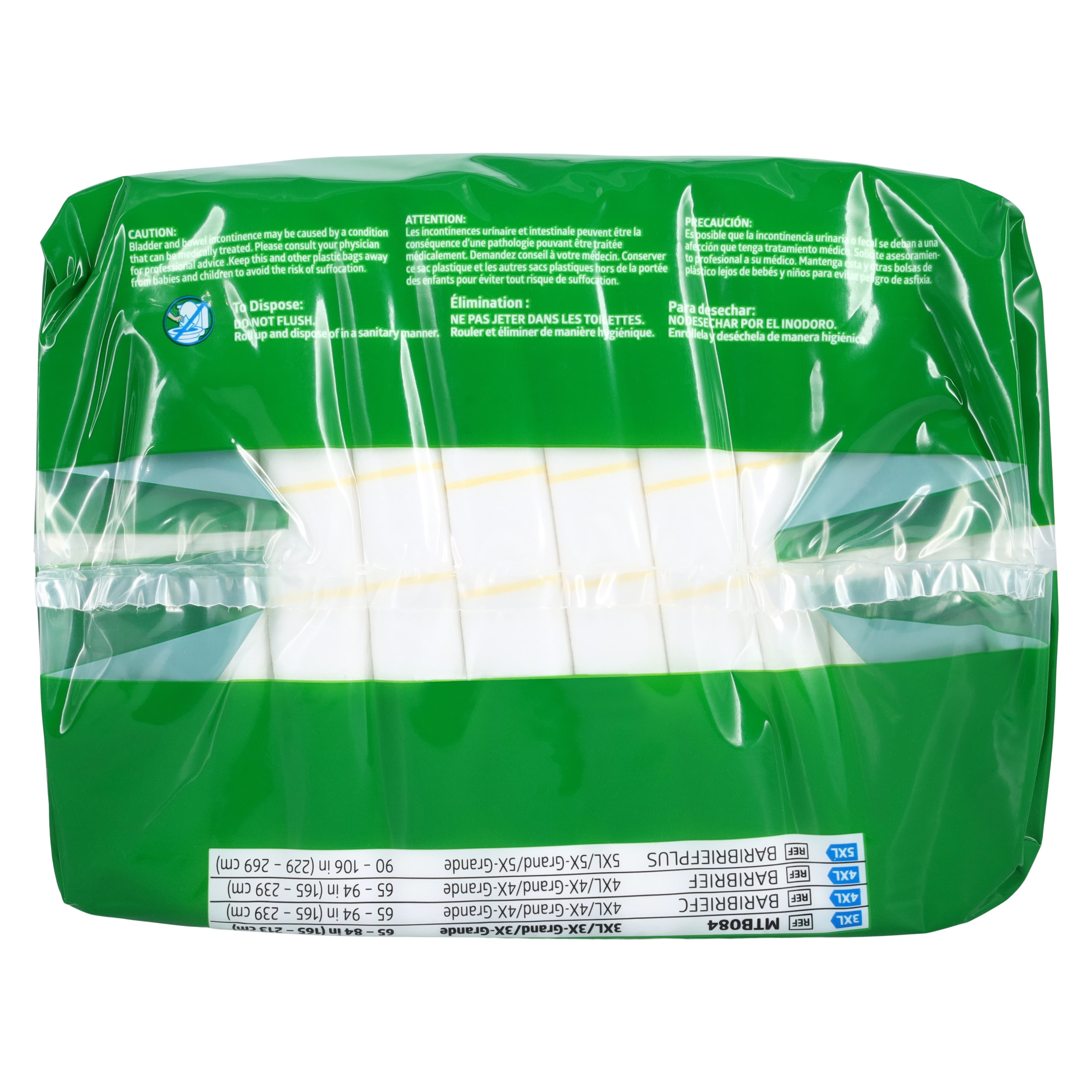 Medline FitRight Incontinence Brief, Unisex, 3XL (71-84" Hip), Heavy Absorbency, Hook and Loop Closure, 48/Case thumbnail 5