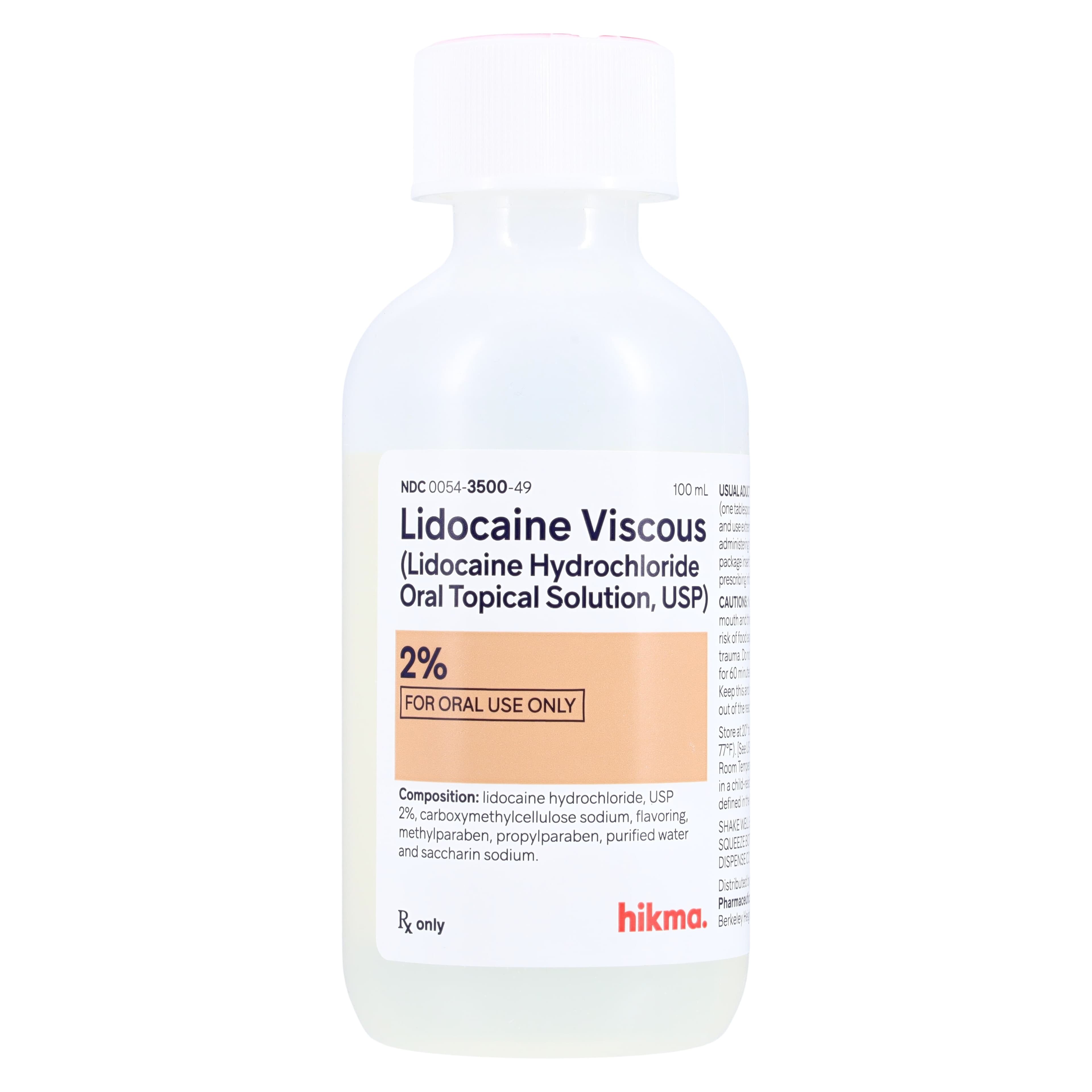 Lidocaine HCl Oral Solution Viscous 2%, 100 mL Bottle, Hikma Pharmaceuticals thumbnail 2