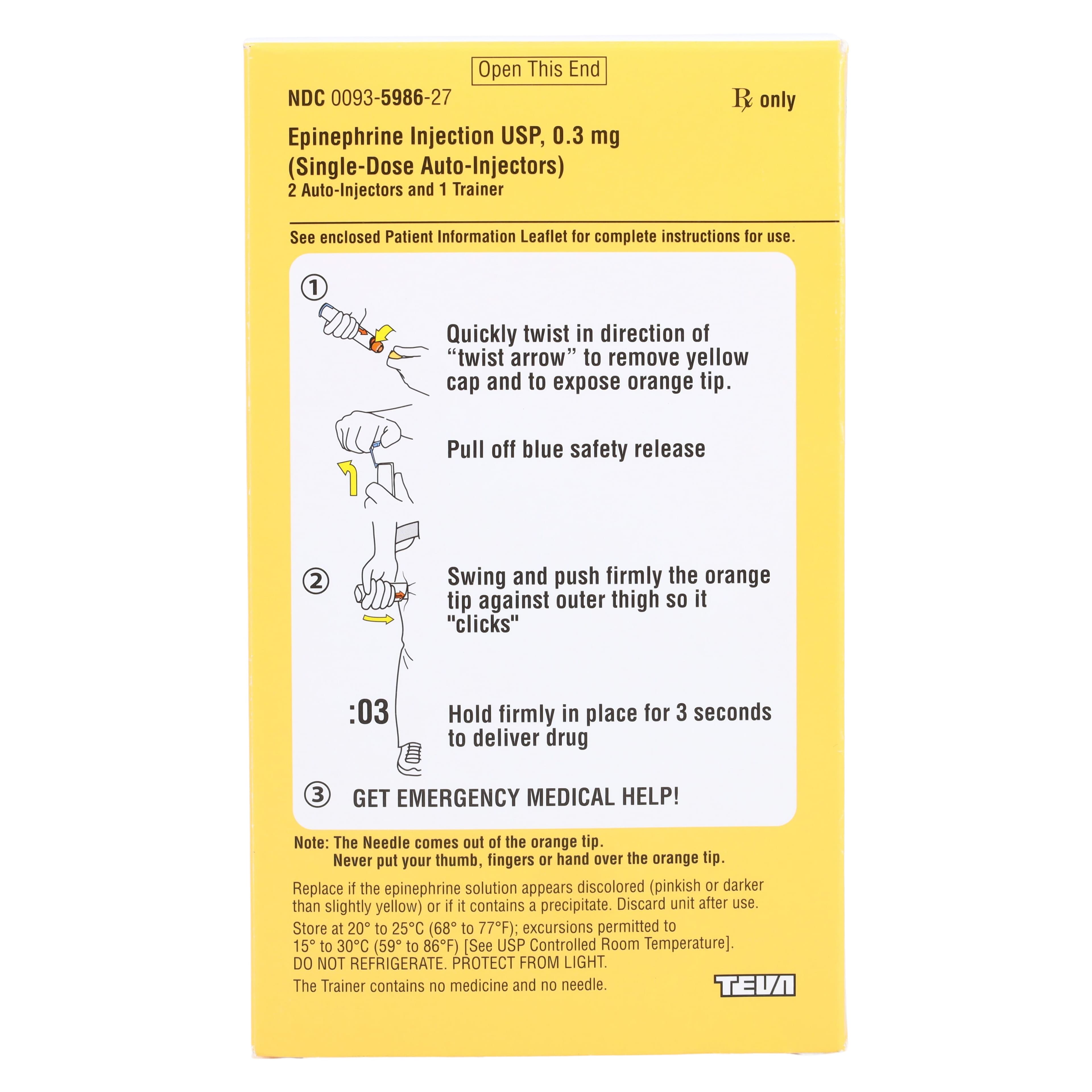 Epinephrine Adult Auto-Injector, 0.3mg, 2/Package, Teva Pharmaceuticals thumbnail 11
