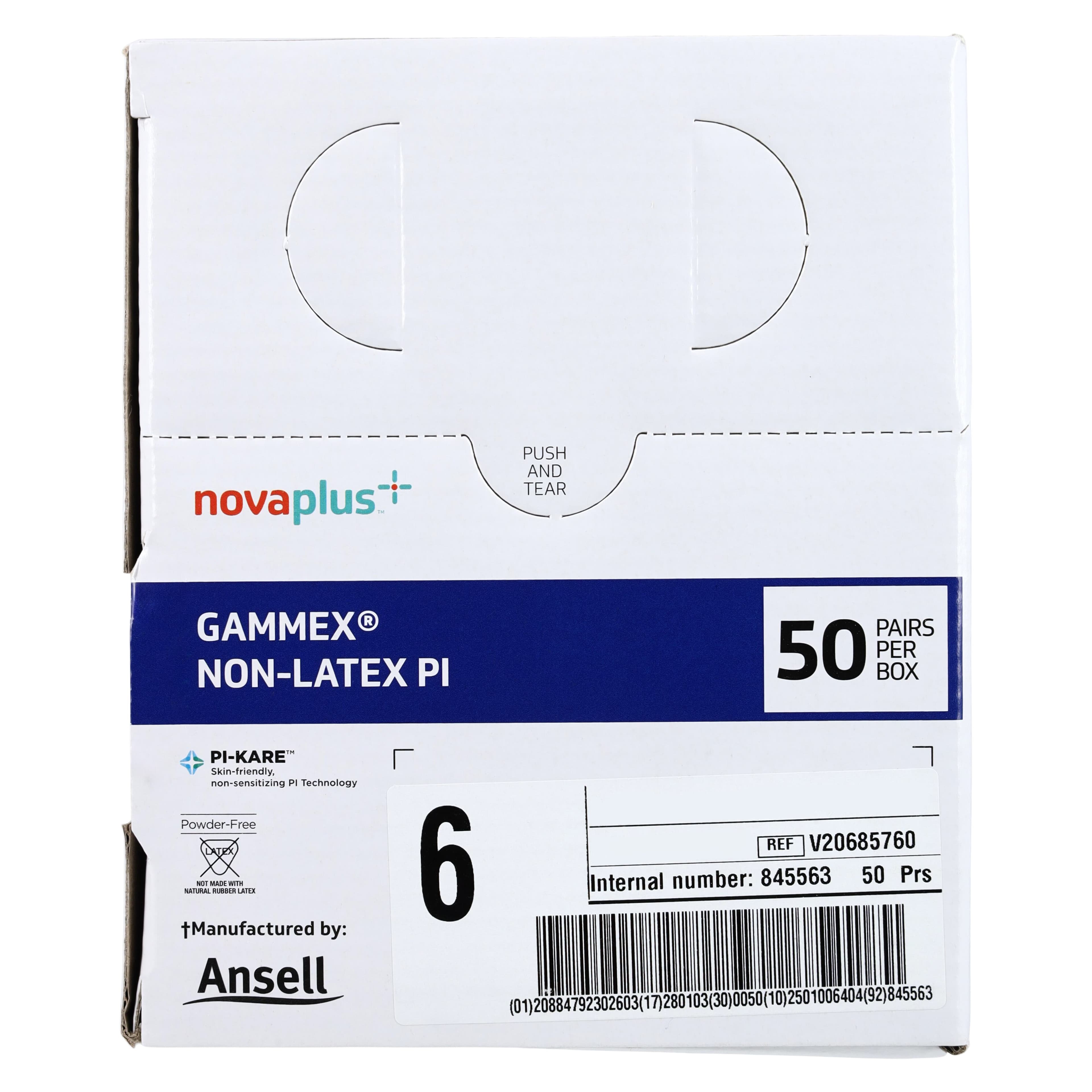 Ansell Gammex Non-Latex Polyisoprene Surgical Gloves, Size 6, White, Chemo Tested thumbnail 4