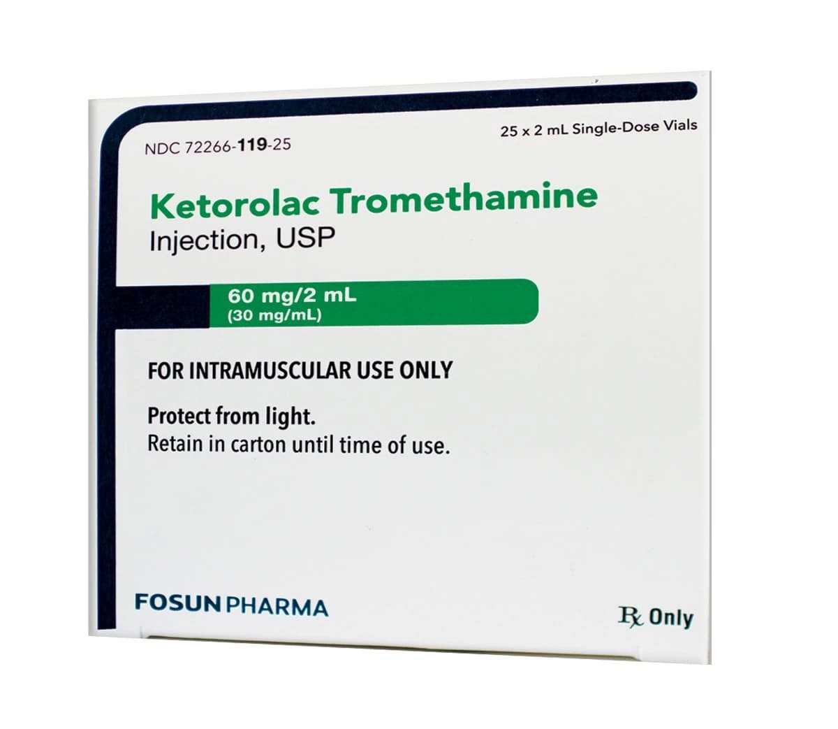 Ketorolac Injection SDV 2mL, 30mg/mL, 25/Package - Ketorolac Injection SDV 2mL - Image 1