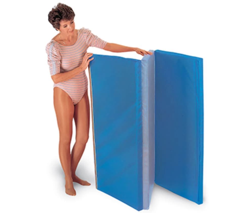 Restoramed Folding Exercise Mat, Gray/Blue, Foam/Vinyl - Mat Folding Gray/Blue - Image 1