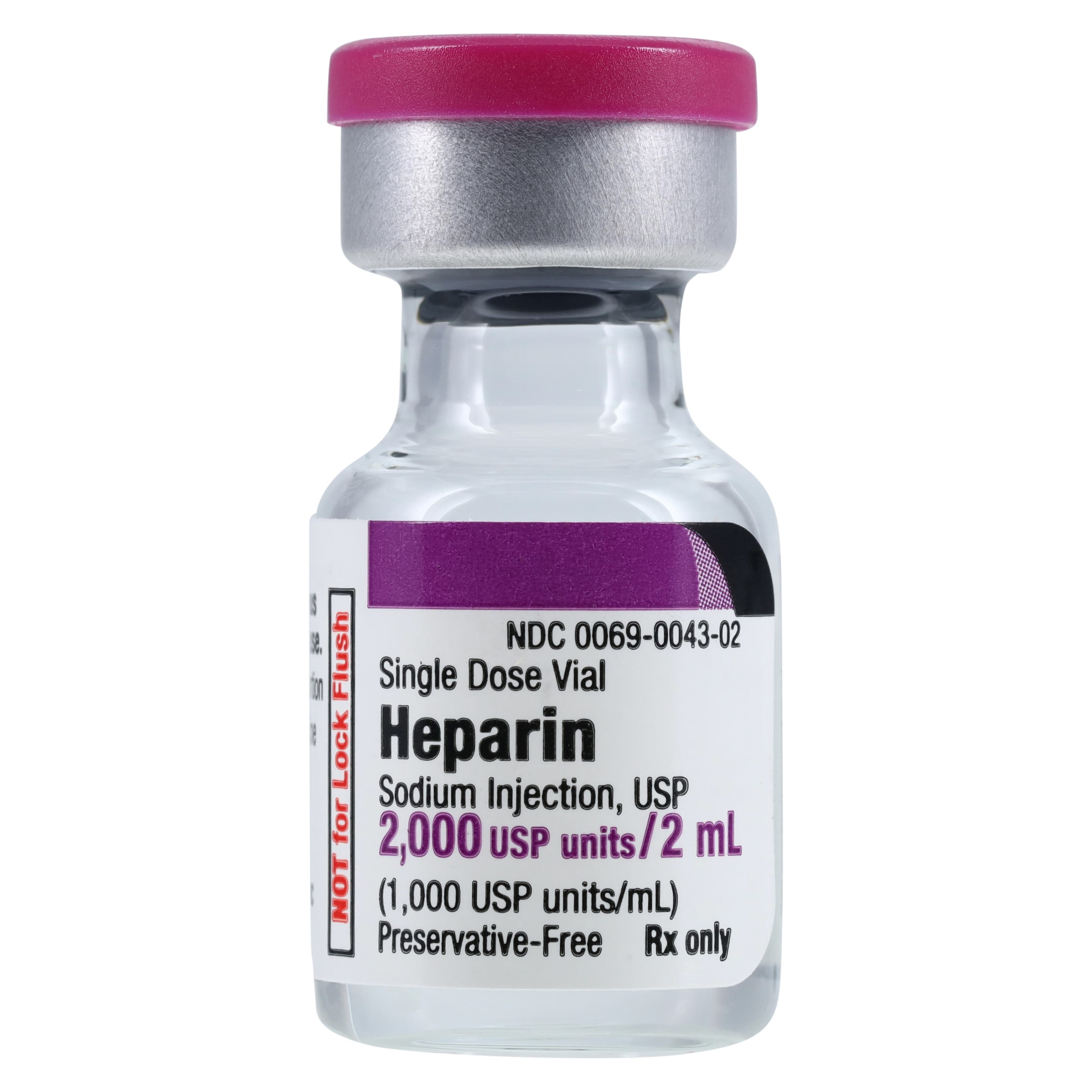 Heparin Sodium (Pork) Injection, 1,000 USP Units/mL, Single-Dose Vial, 2 mL, 25/Package thumbnail 2