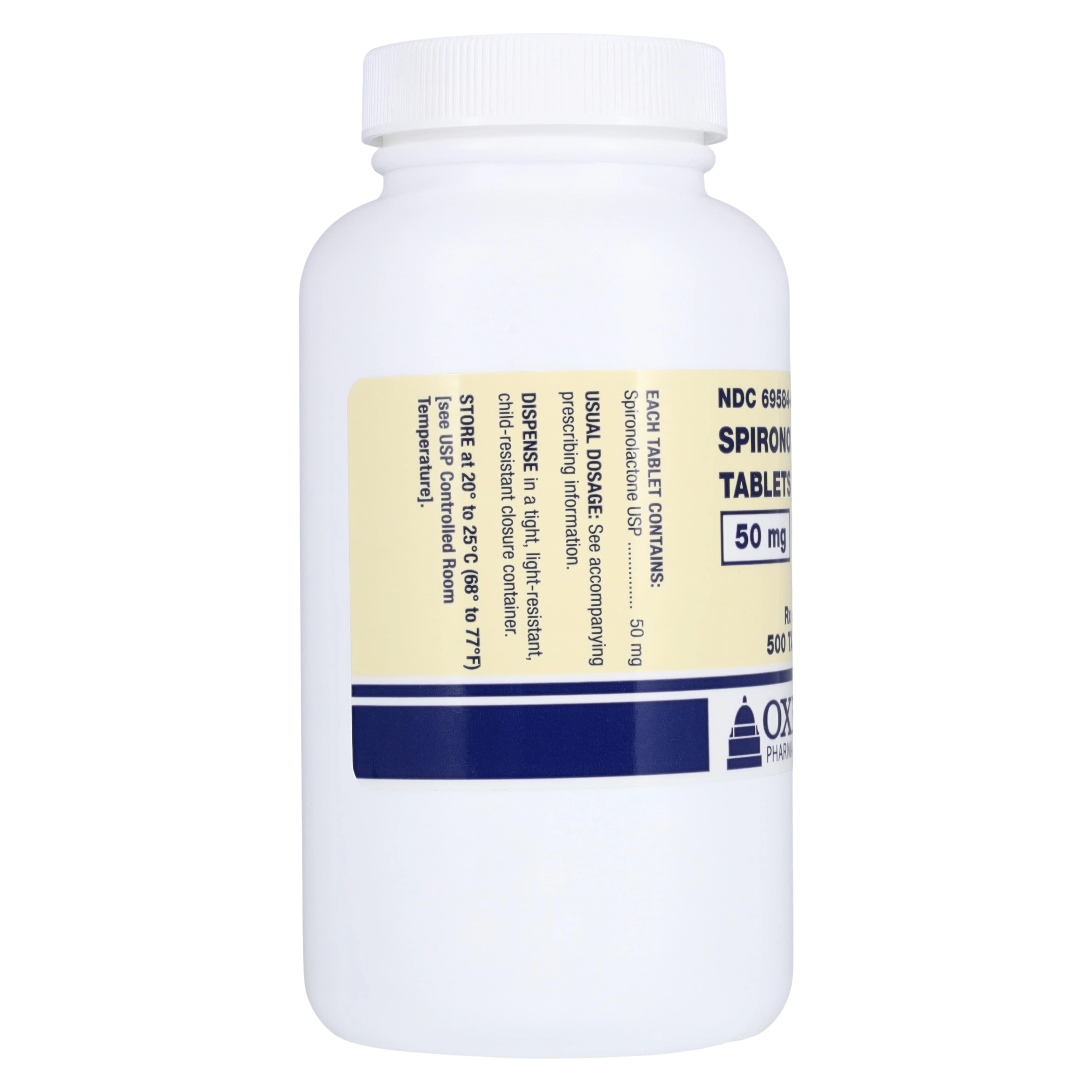 Spironolactone Tablets 50mg, 500 Count Bottle (Oxford Pharmaceuticals) thumbnail 2