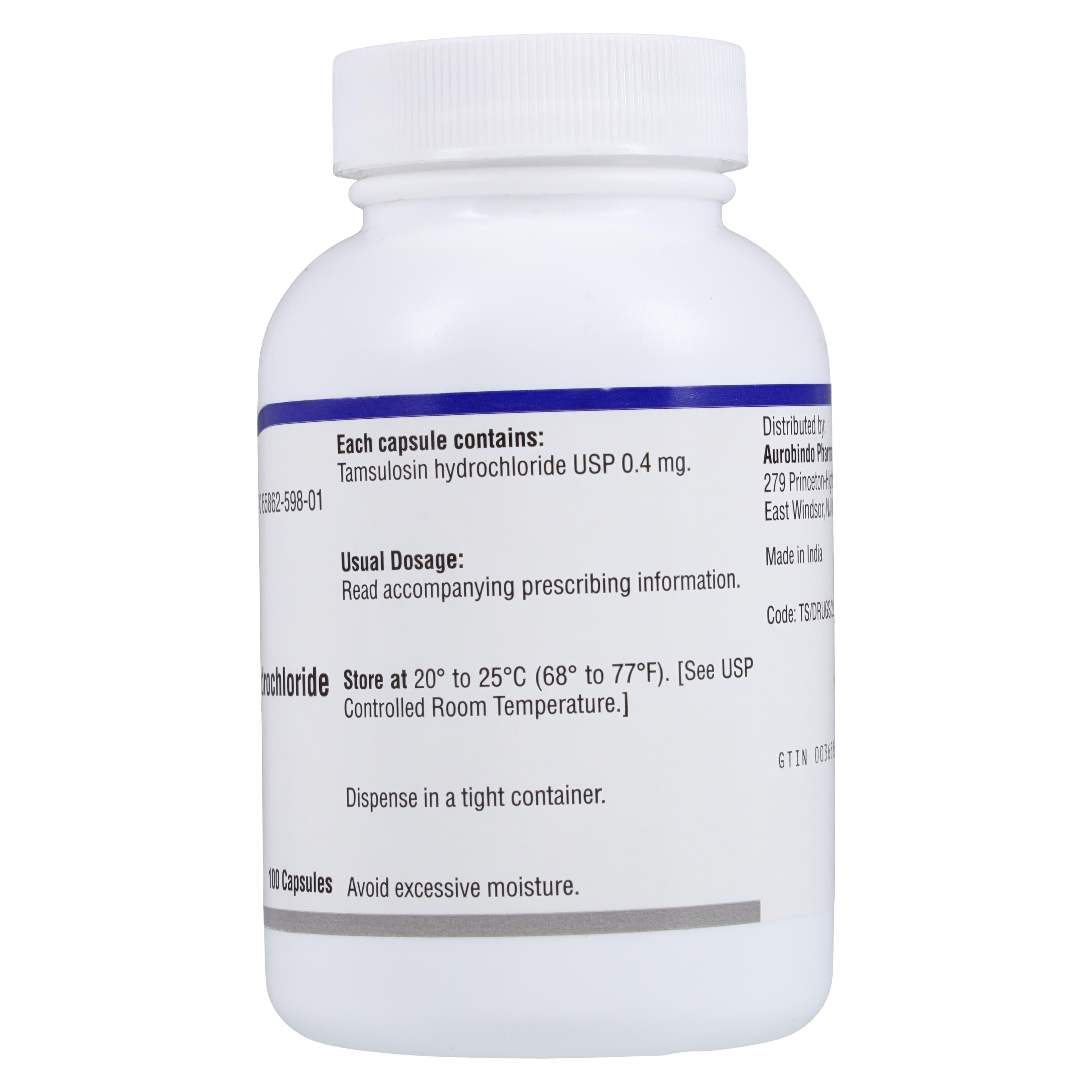 Tamsulosin HCl Capsules, 0.4mg, 100/Bottle thumbnail 2