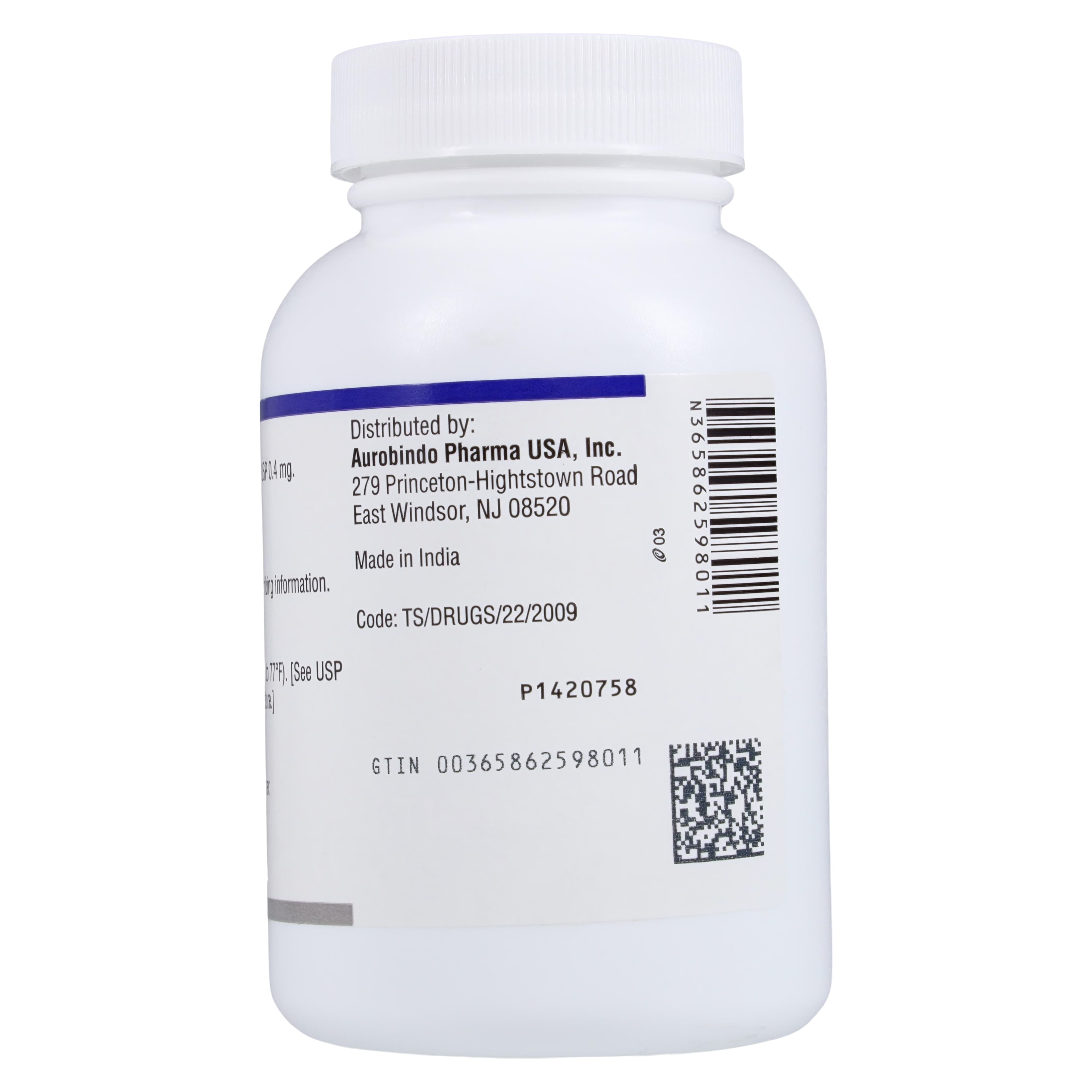 Tamsulosin HCl Capsules, 0.4mg, 100/Bottle thumbnail 3