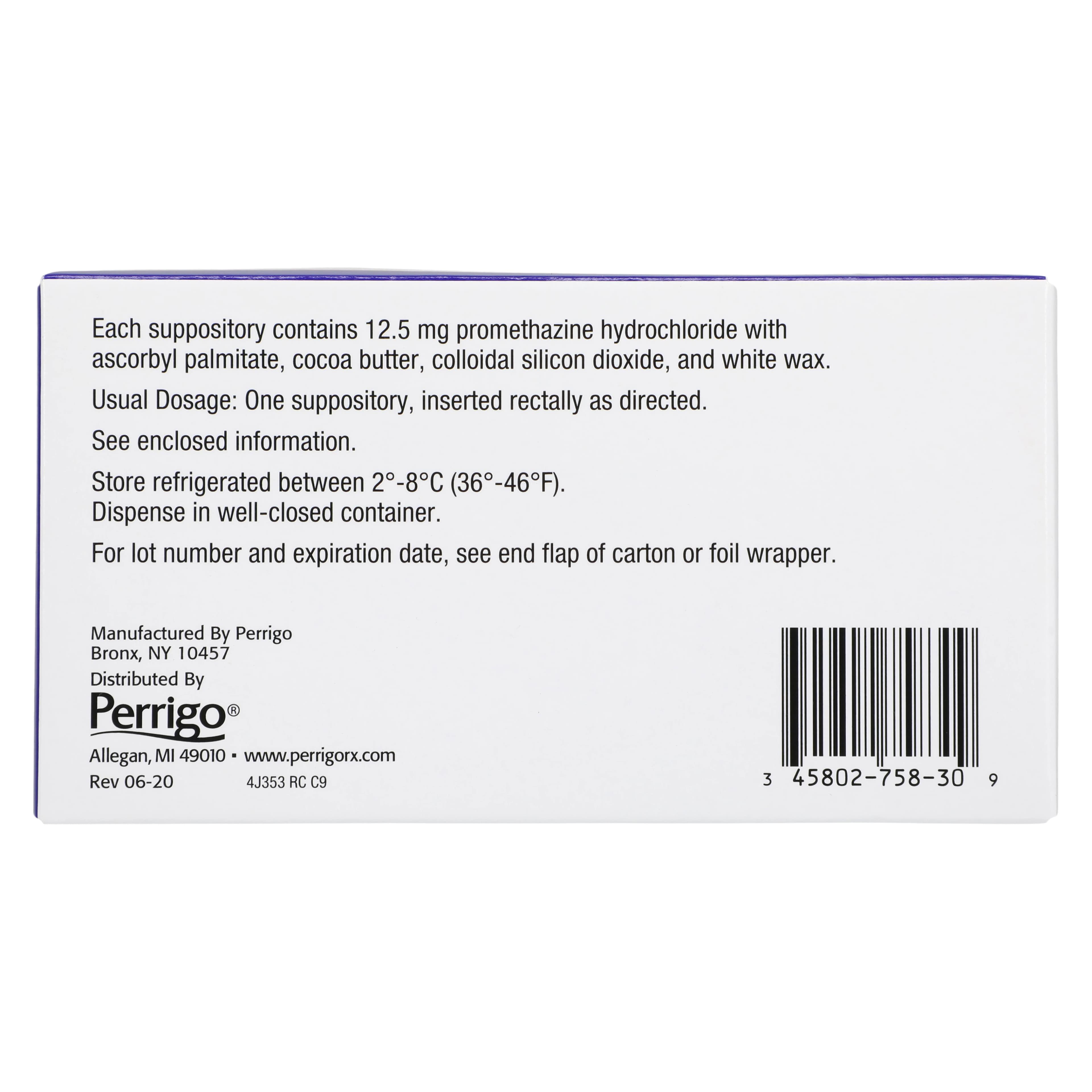 Promethazine HCl Suppositories, 12.5mg, Rectal, 12/Box thumbnail 2
