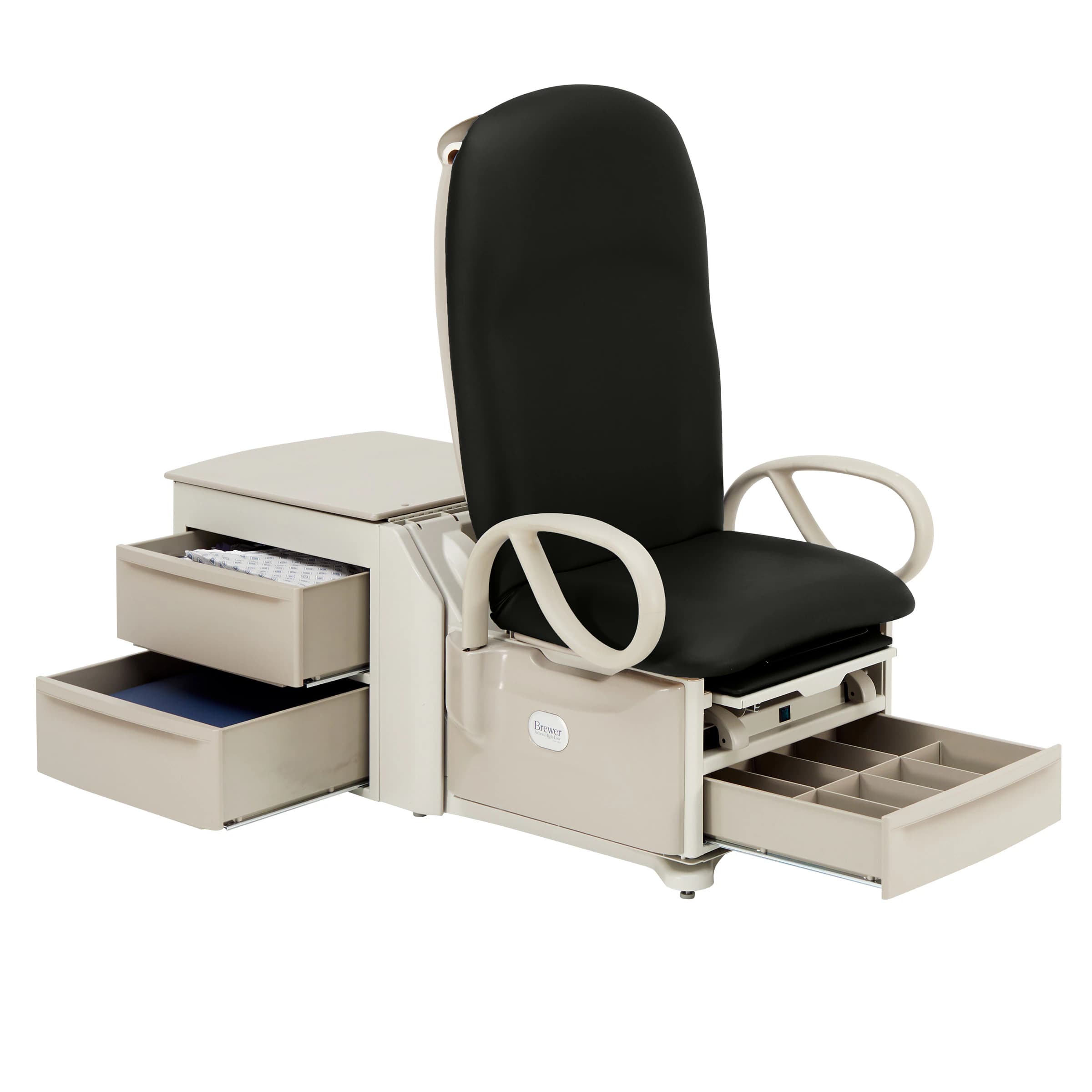 Brewer Access High-Low 6000 Treatment Table, Black Satin, 450 lb Capacity - Table Treatment Hi-Lo BlkSatin - Image 1