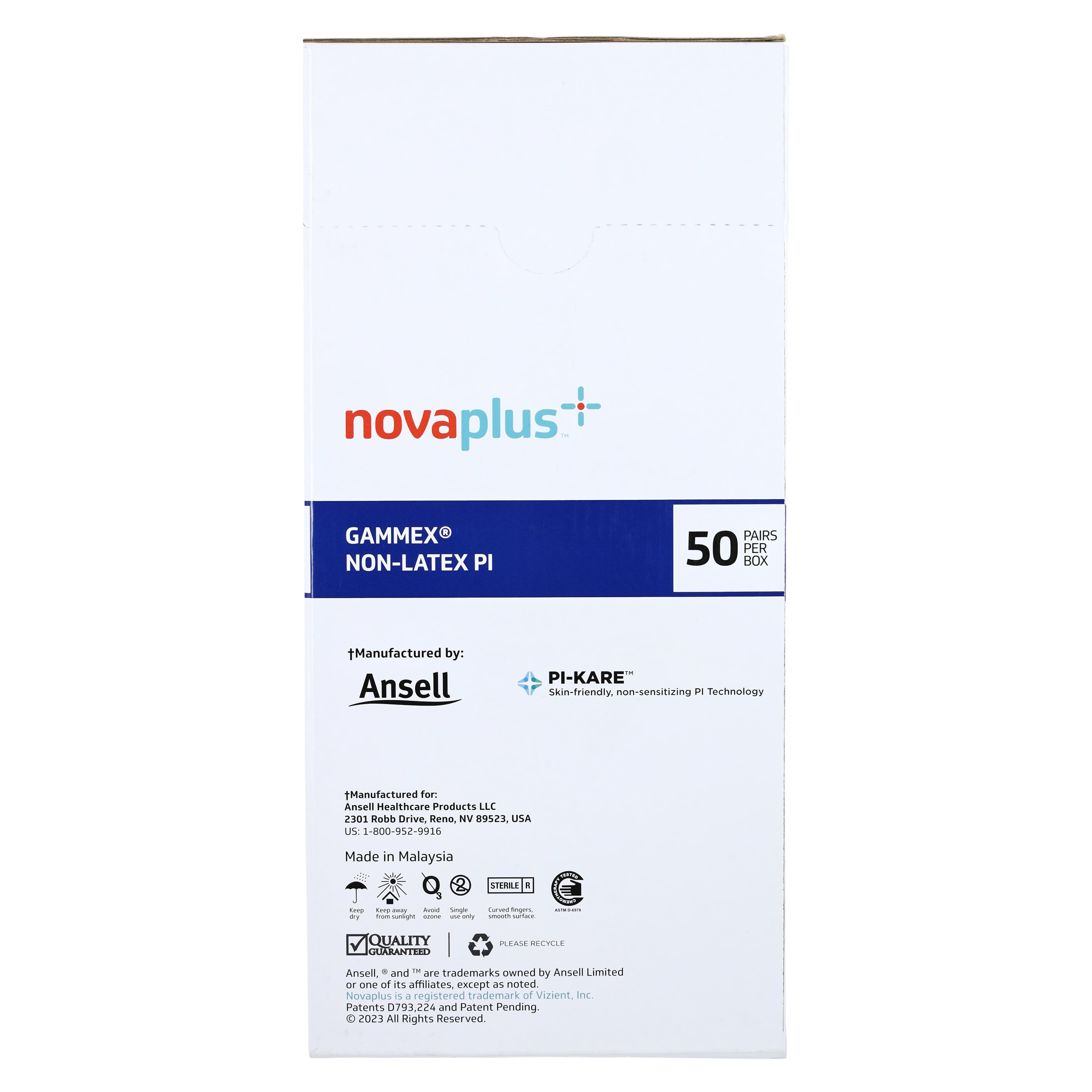 Ansell Gammex Non-Latex Polyisoprene Surgical Gloves, Size 6.5, White, Chemo Tested thumbnail 6