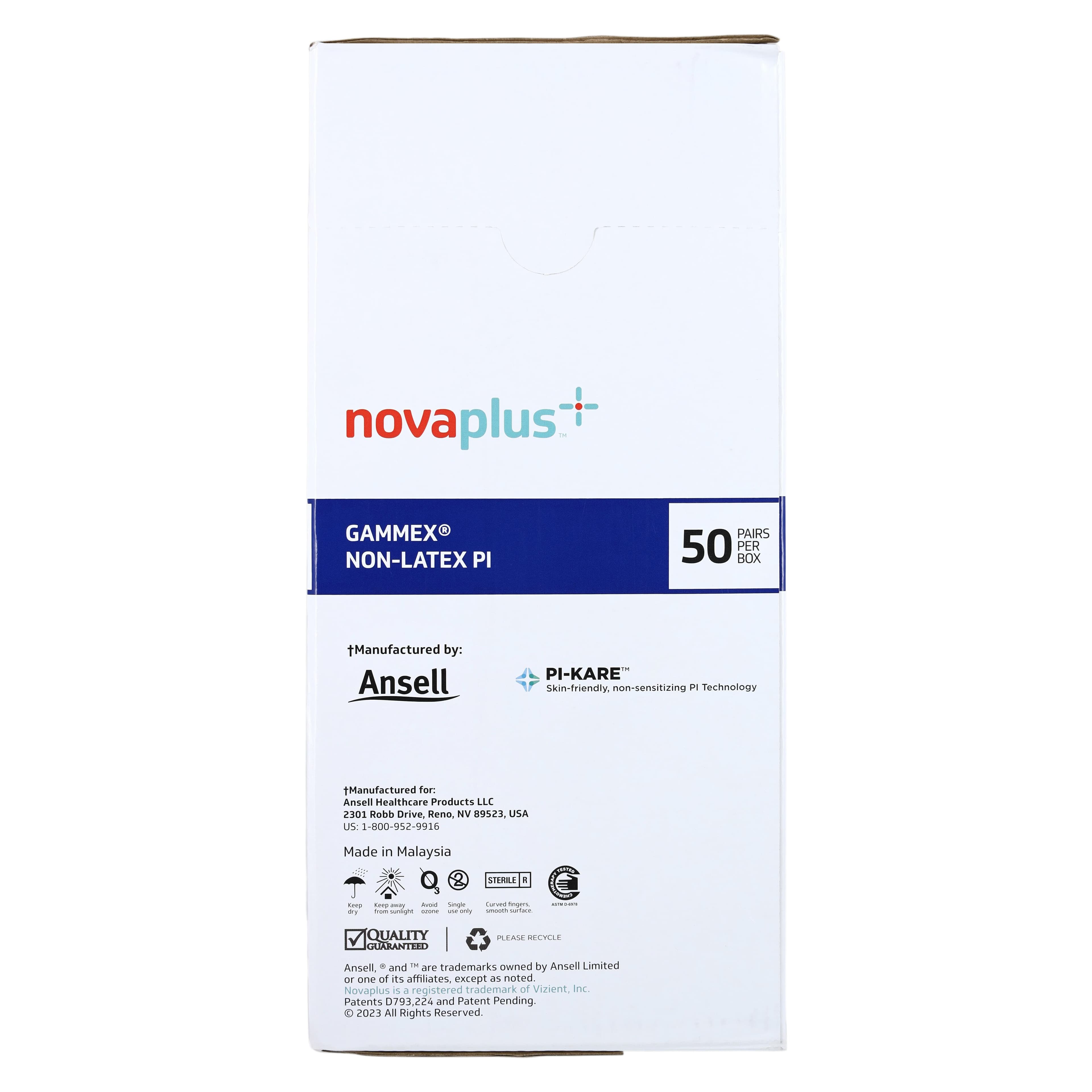 Ansell Gammex Non-Latex Polyisoprene Surgical Gloves, Size 8.5, White, 50/Box thumbnail 5