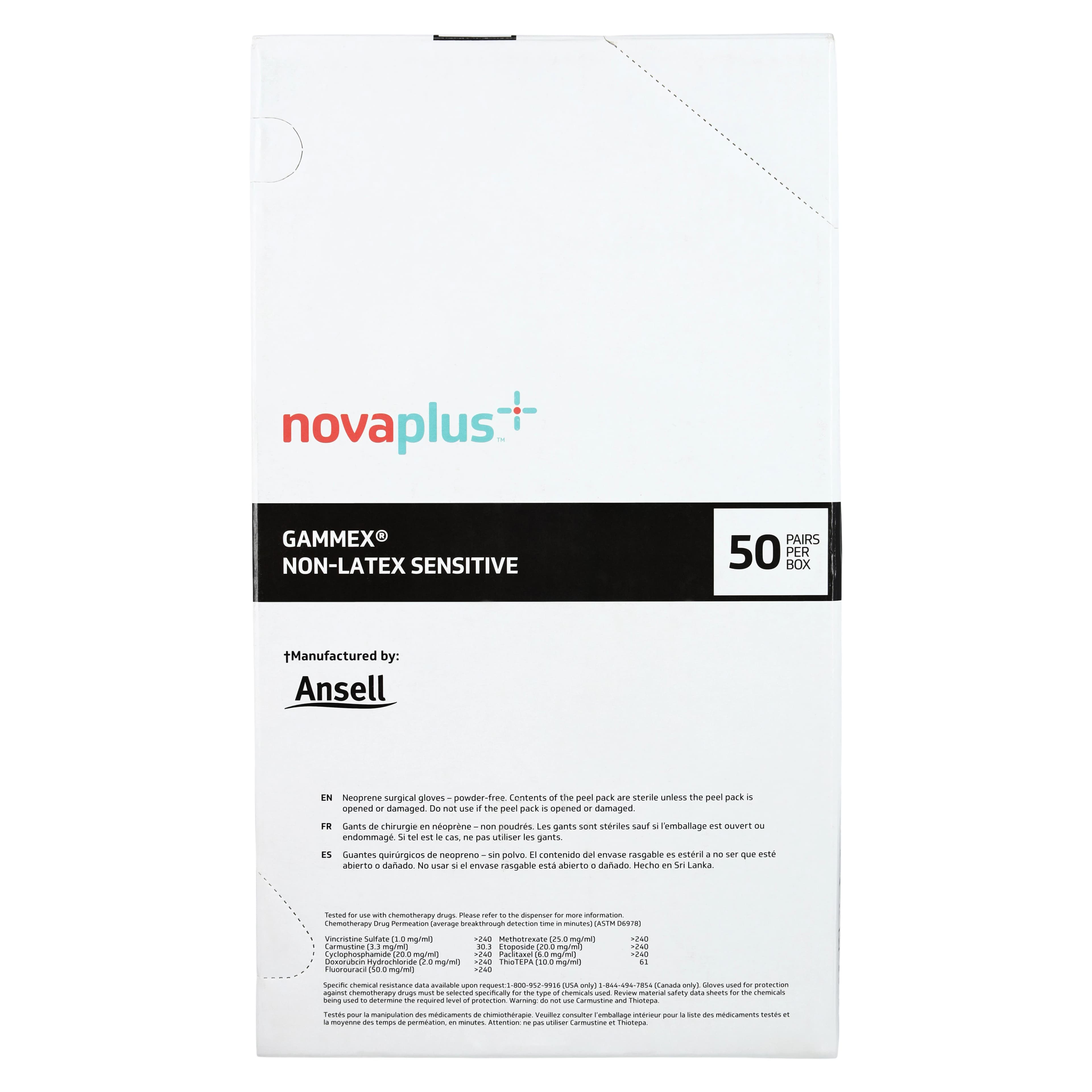 Ansell GAMMEX Non-Latex Sensitive Surgical Gloves, Neoprene/Polychloroprene, Size 7.5, White, Chemo Rated thumbnail 2