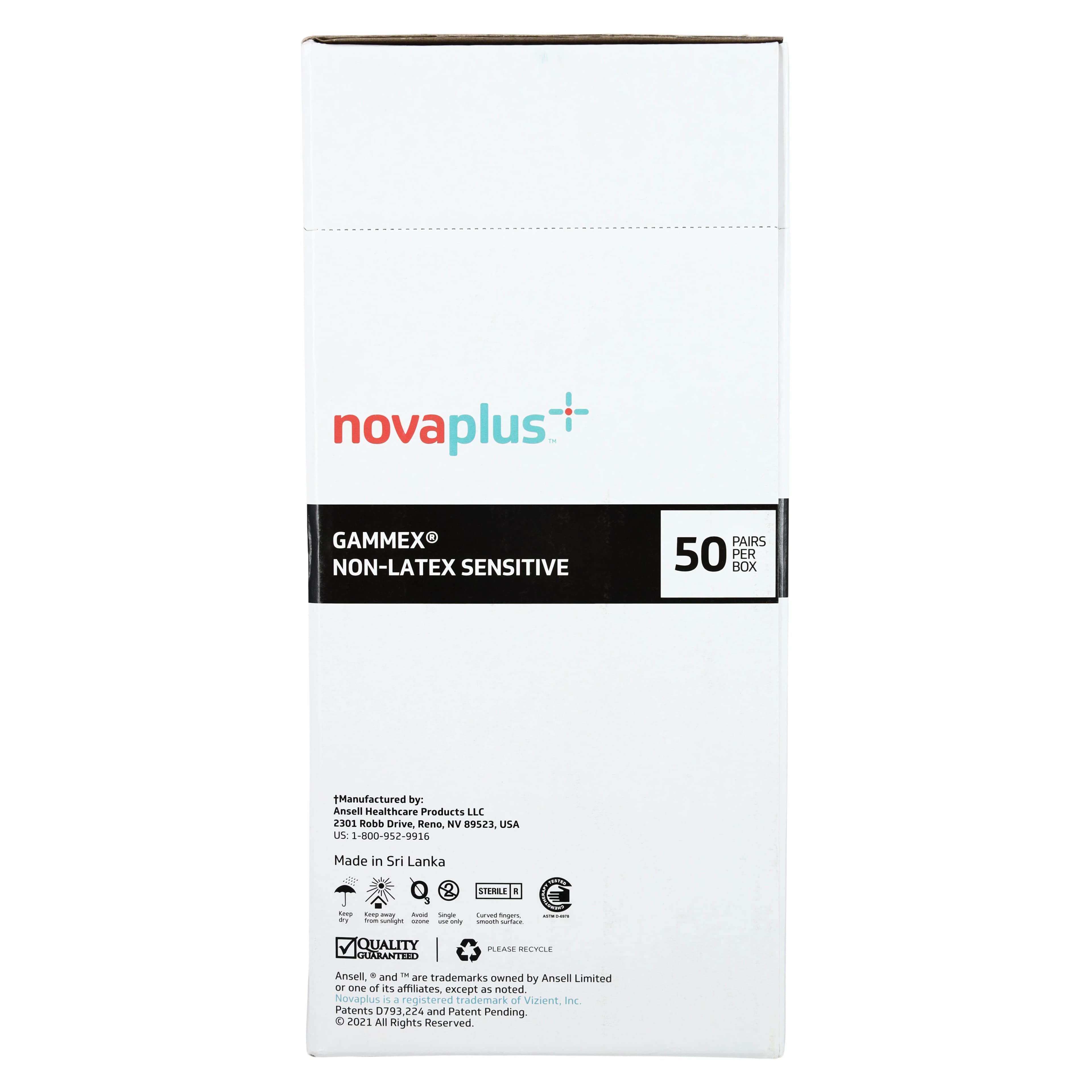 Ansell GAMMEX Non-Latex Sensitive Surgical Gloves, Neoprene/Polychloroprene, Size 7.5, White, Chemo Rated thumbnail 3