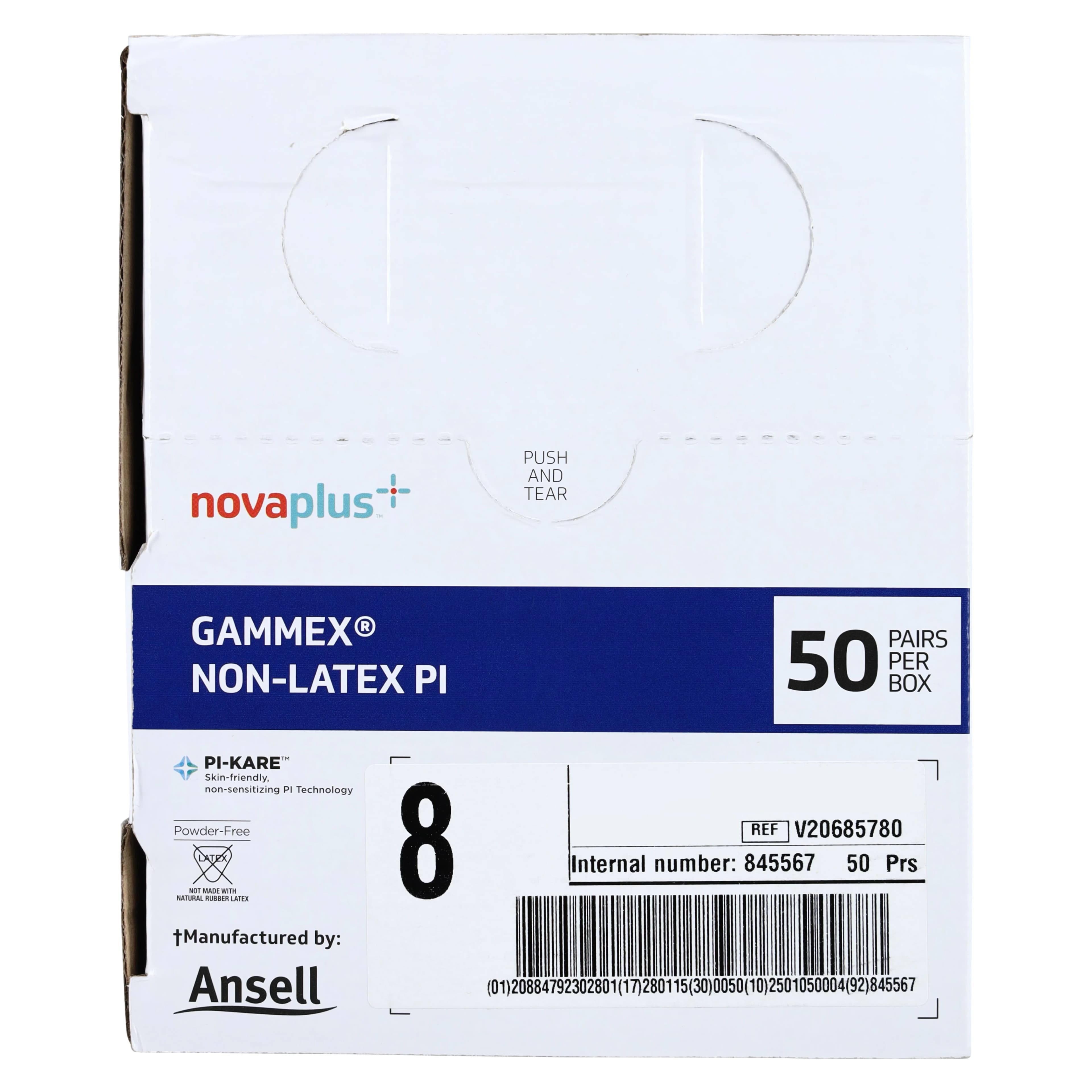 Ansell Gammex Non-Latex Surgical Gloves, Size 8, White, Chemo Tested, PI thumbnail 4