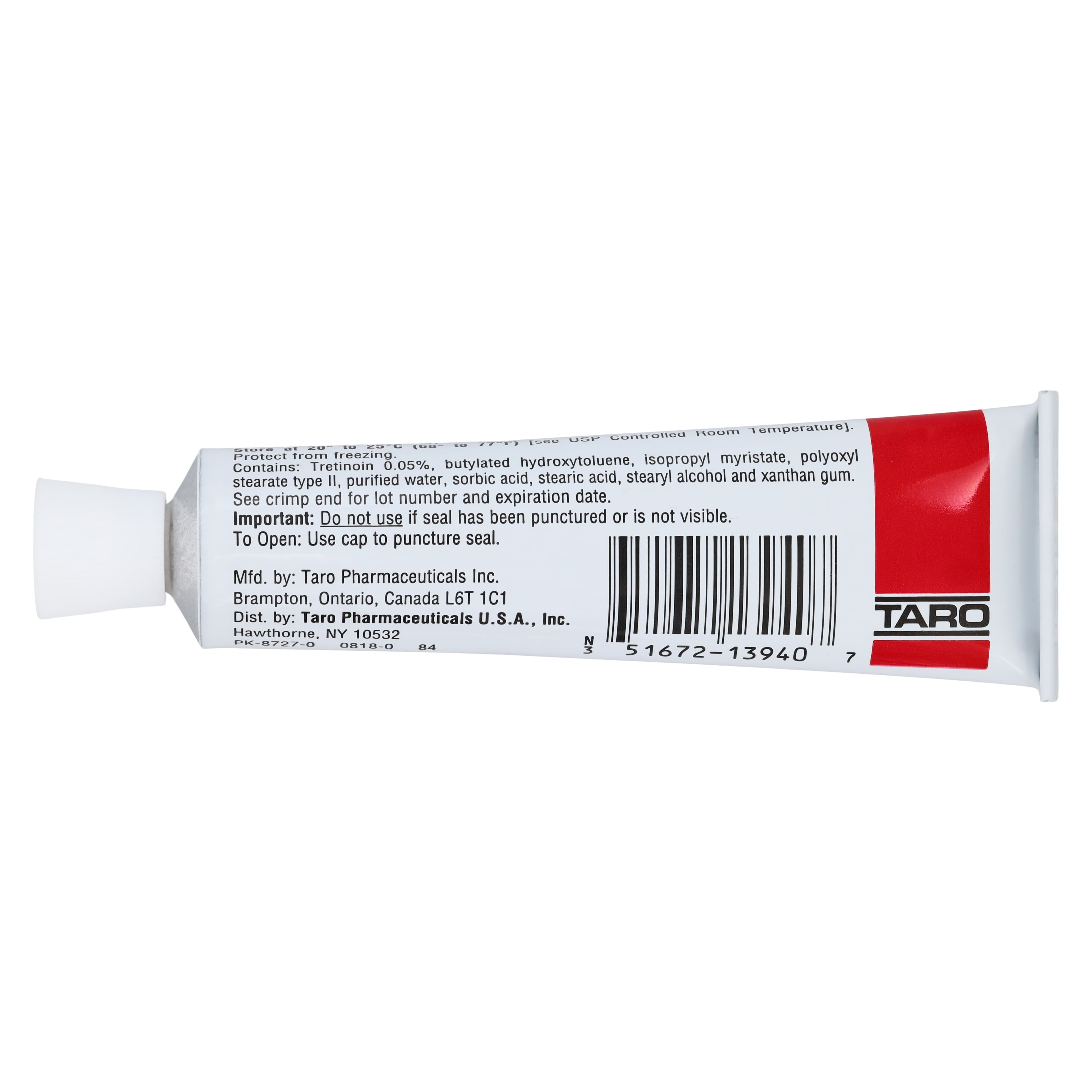 Tretinoin Cream 0.05%, Topical, 20 g Tube (Taro Pharmaceutical) thumbnail 3