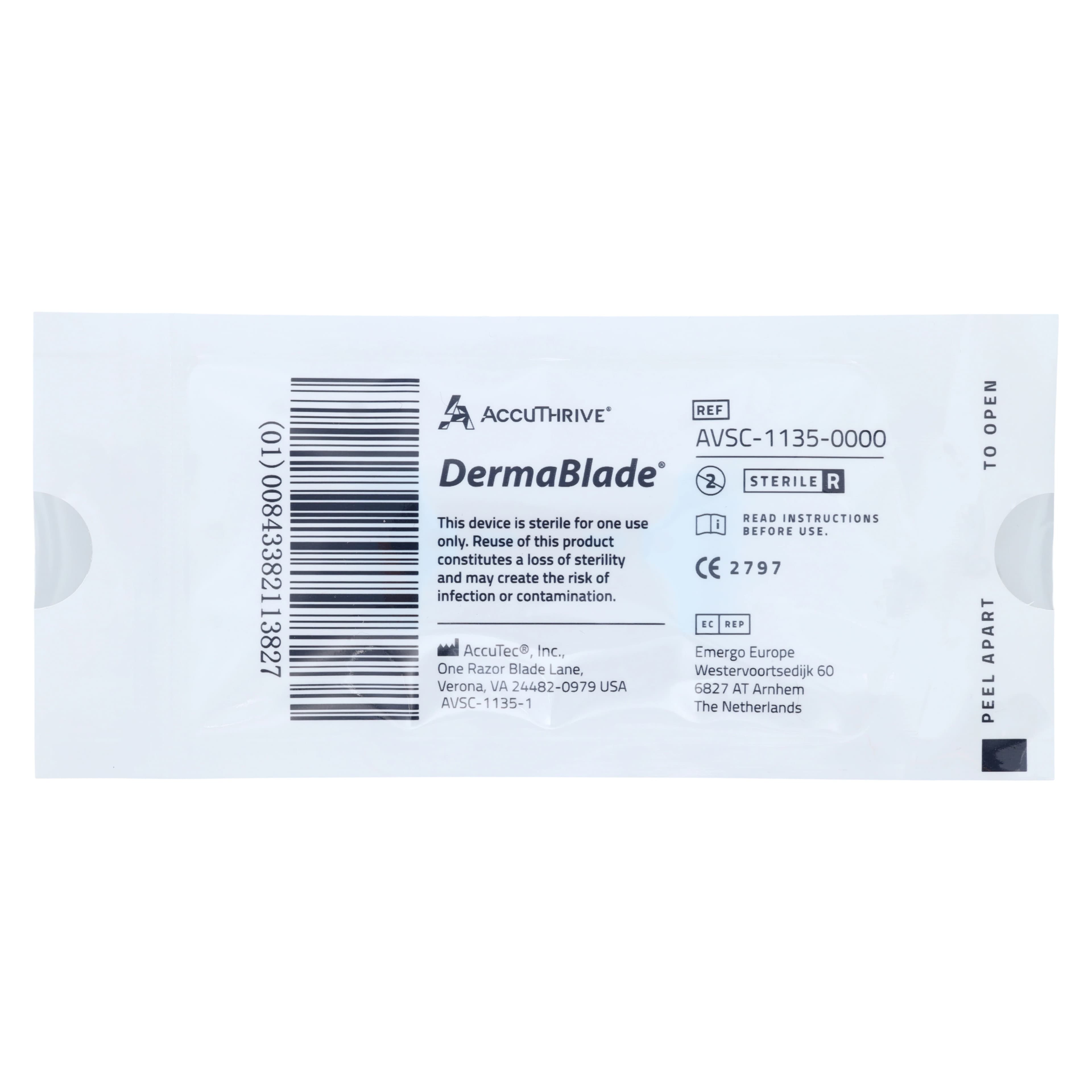 AccuThrive DermaBlade Stainless Steel Biopsy Blade, Sterile, Disposable, 50/Box thumbnail 5