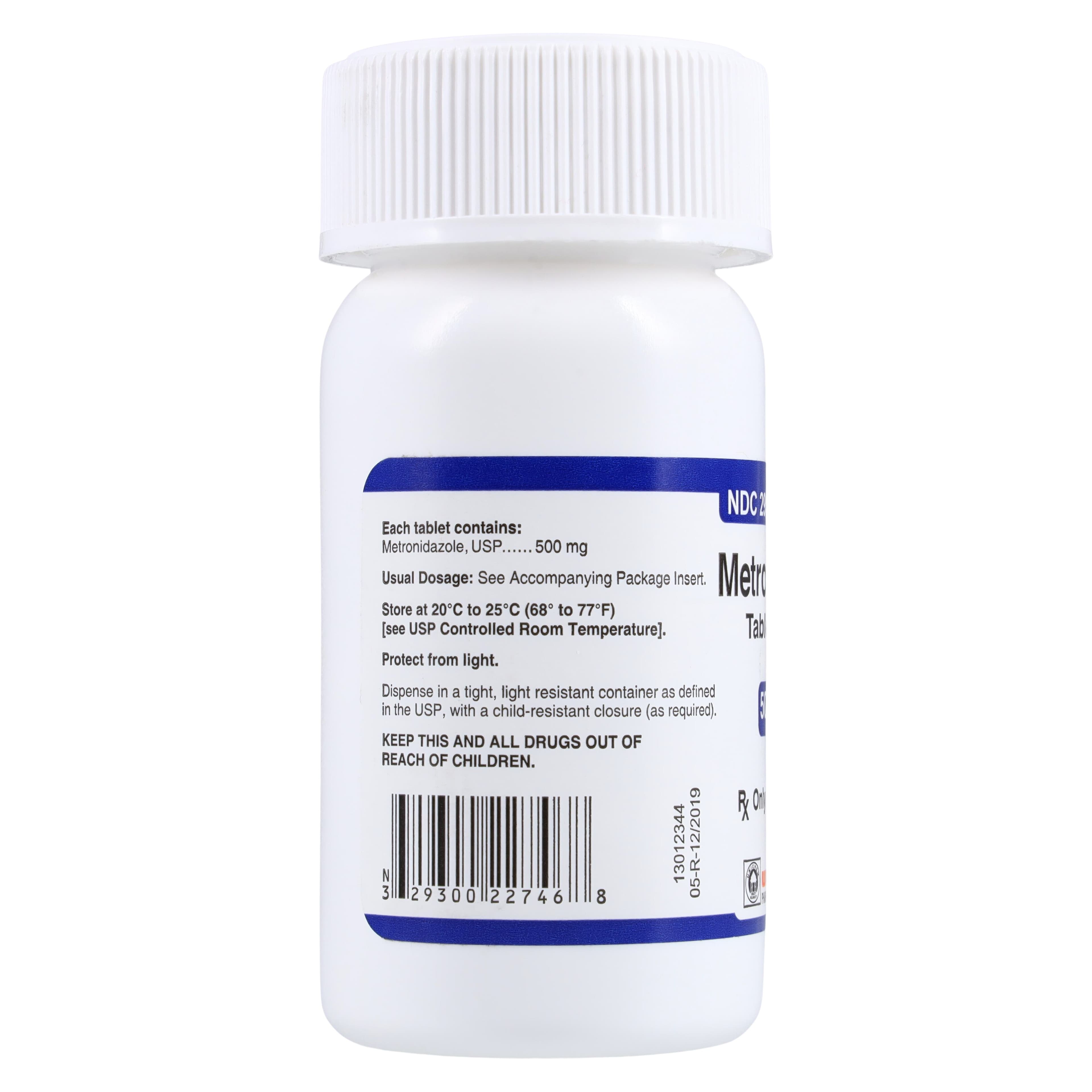 Metronidazole Tablets, 500mg, Unichem Pharmaceuticals, 50/Bottle thumbnail 2