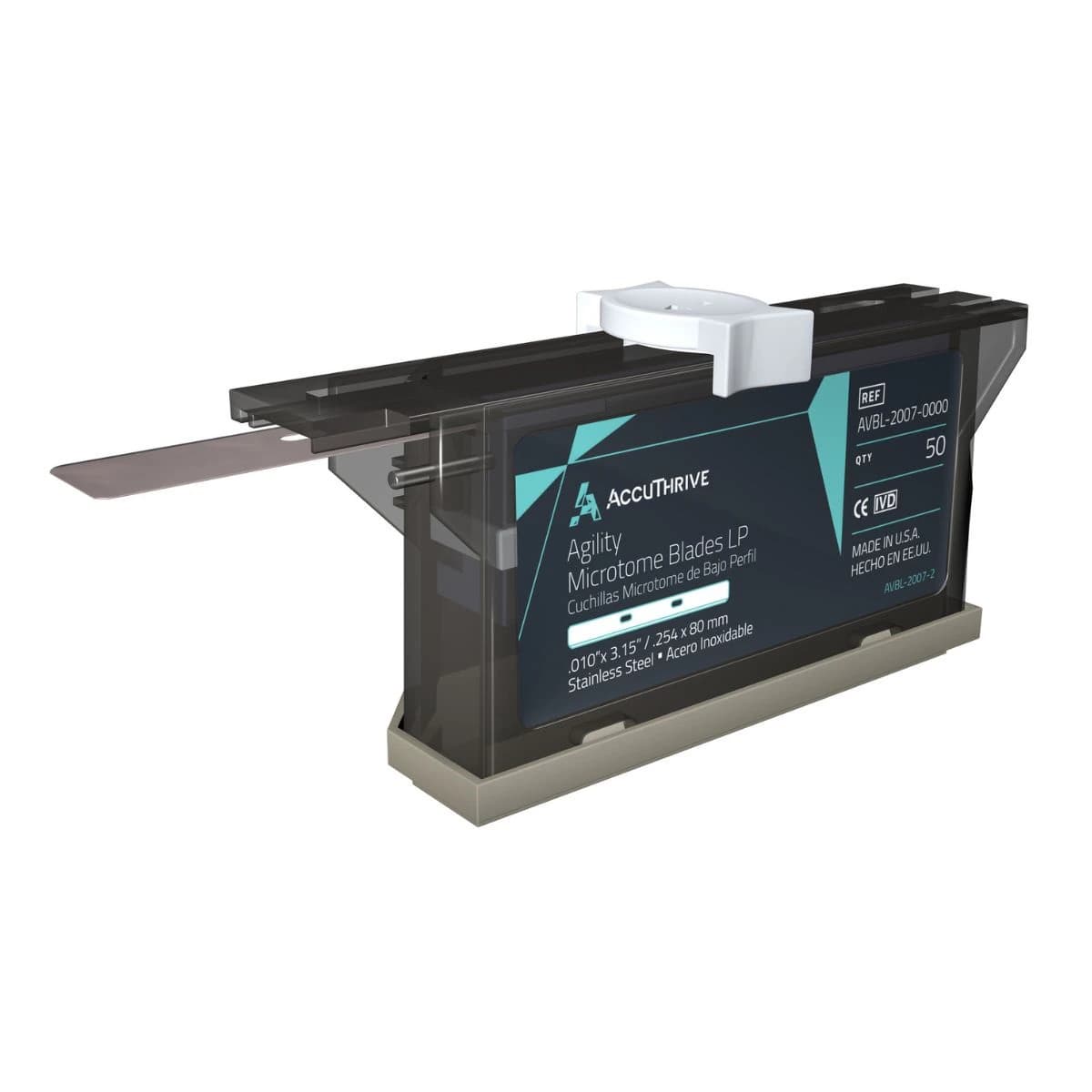 AccuThrive Agility Stainless Steel Microtome Blade, 0.010 x 3.15", 500/Case thumbnail 3