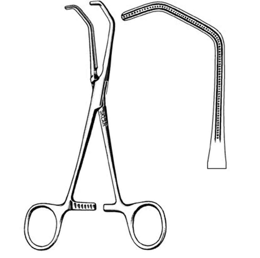 DeBakey-Beck Hemostatic Forceps, Double Angled, 6-1/2", Blunt, Stainless Steel, Non-Sterile, Each - DEBAKEY-BECK CLAMP PED - Image 1