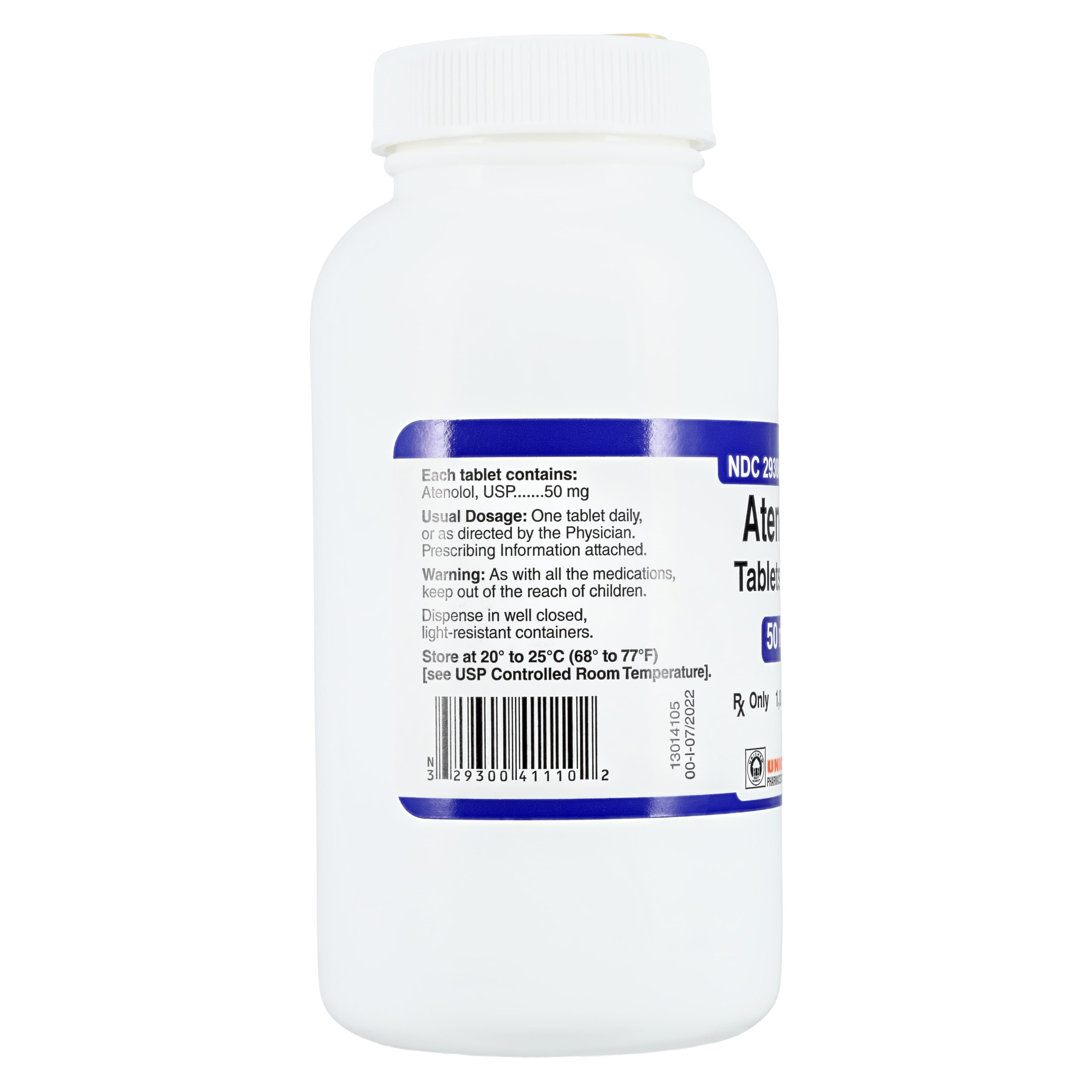 Atenolol Tablets 50mg, 1000/Bottle, Unichem Pharmaceuticals thumbnail 2
