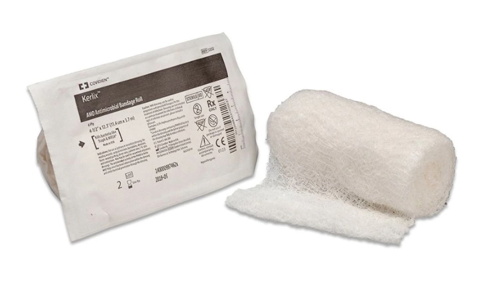 Kerlix AMD Gauze Bandage, Cotton, 4.5" x 4.1 yd, 6 Ply, Sterile, 1 Roll/Package - Bandage Kerlix AMD 6Ply ST - Image 1